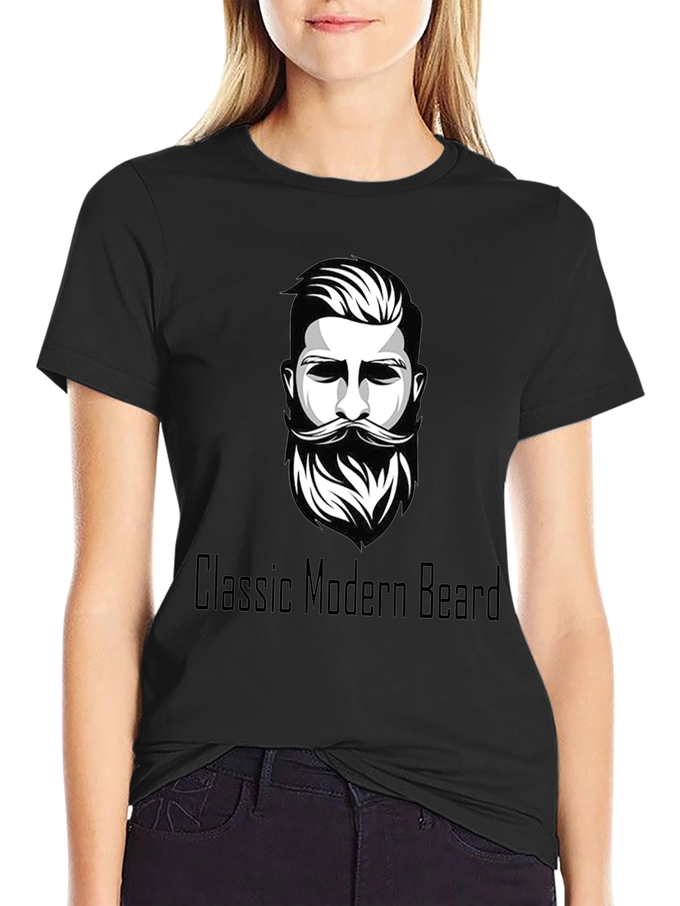 Classic Modern Beard Graphic Tee - Black