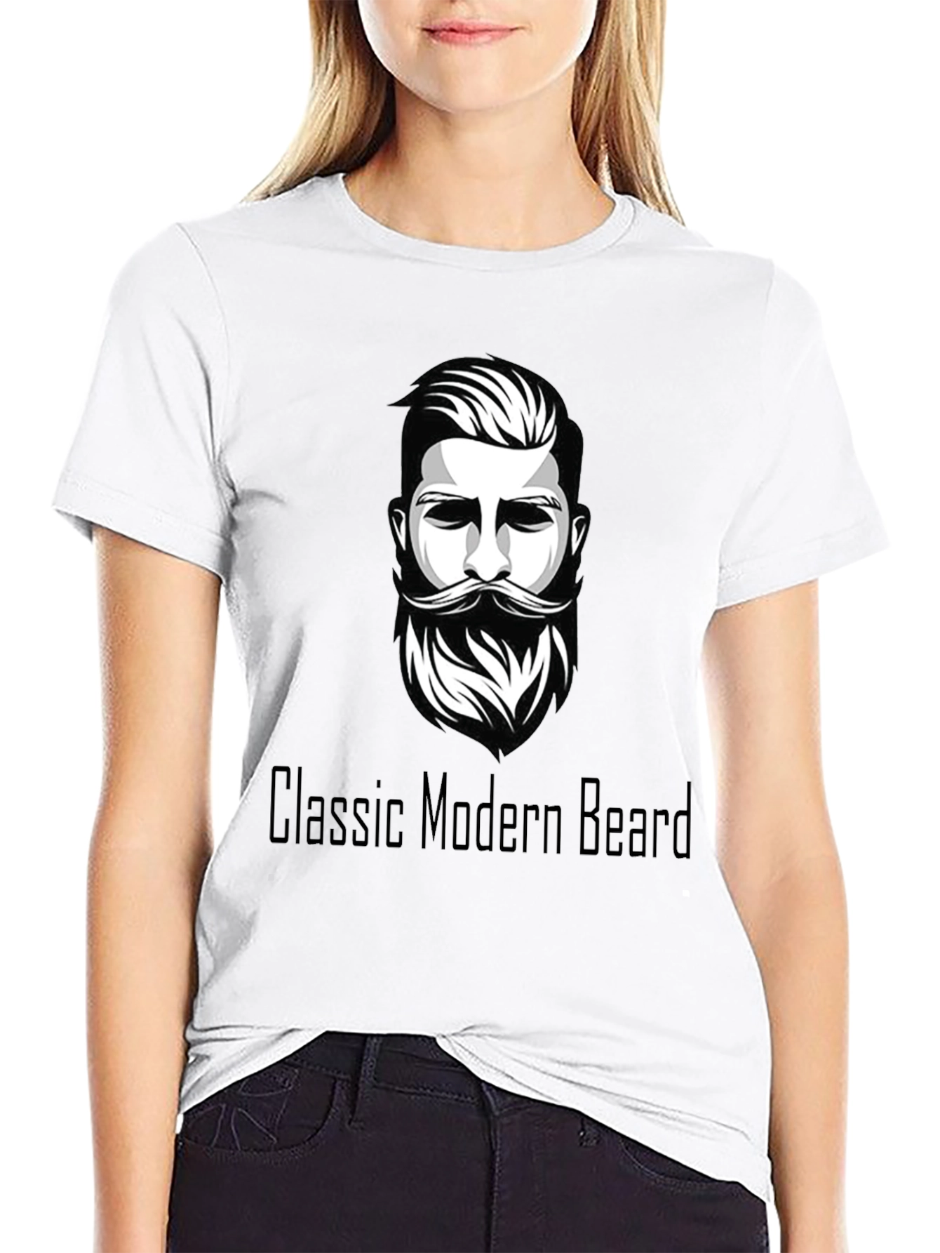 Classic Modern Beard Graphic Tee - Black
