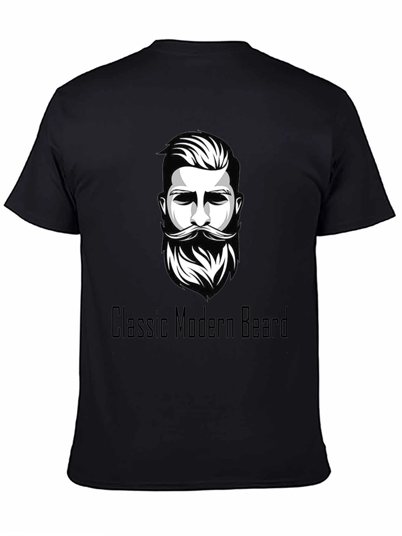 Classic Modern Beard Graphic Tee - Black