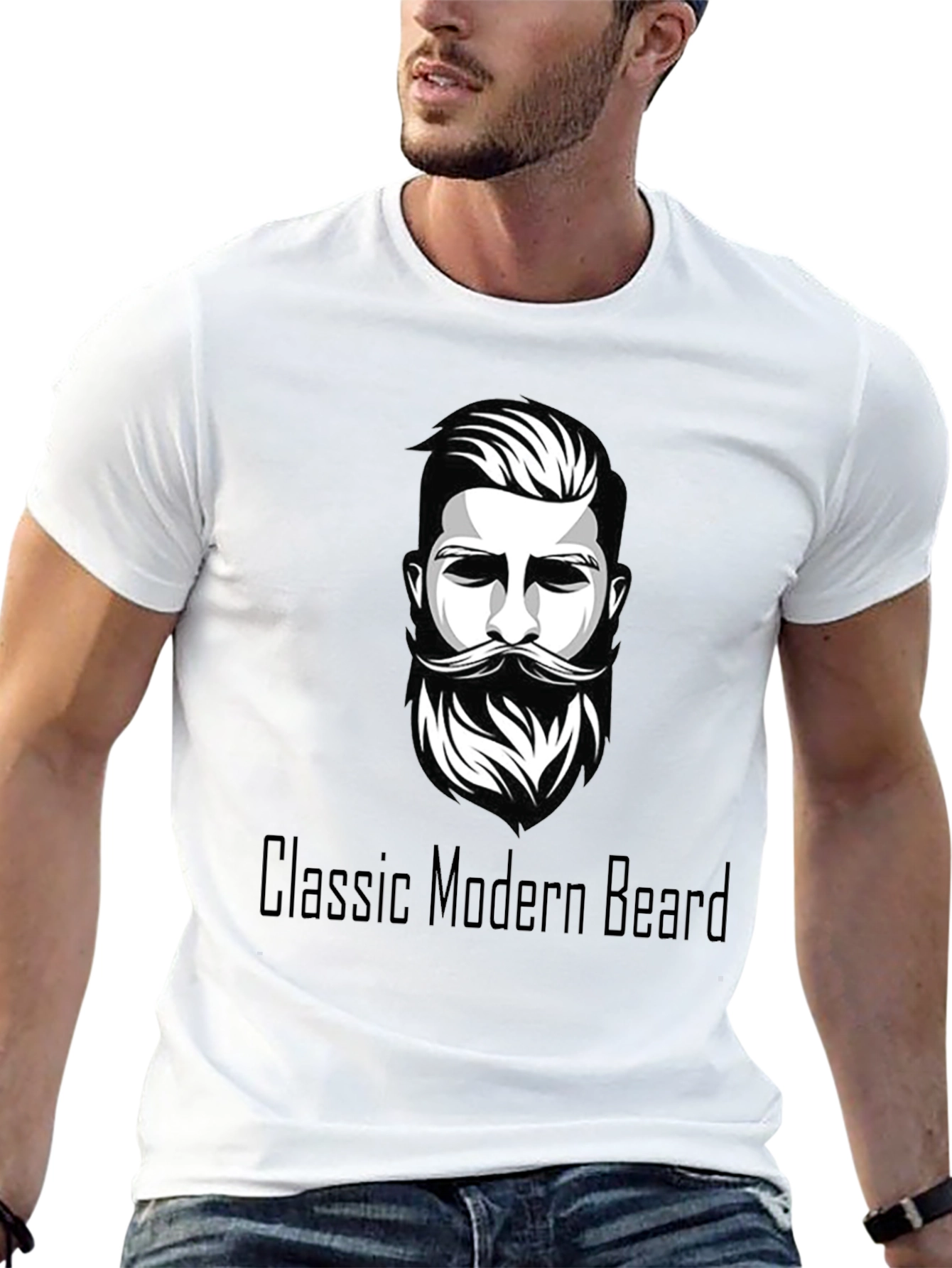 Classic Modern Beard Graphic Tee - Black
