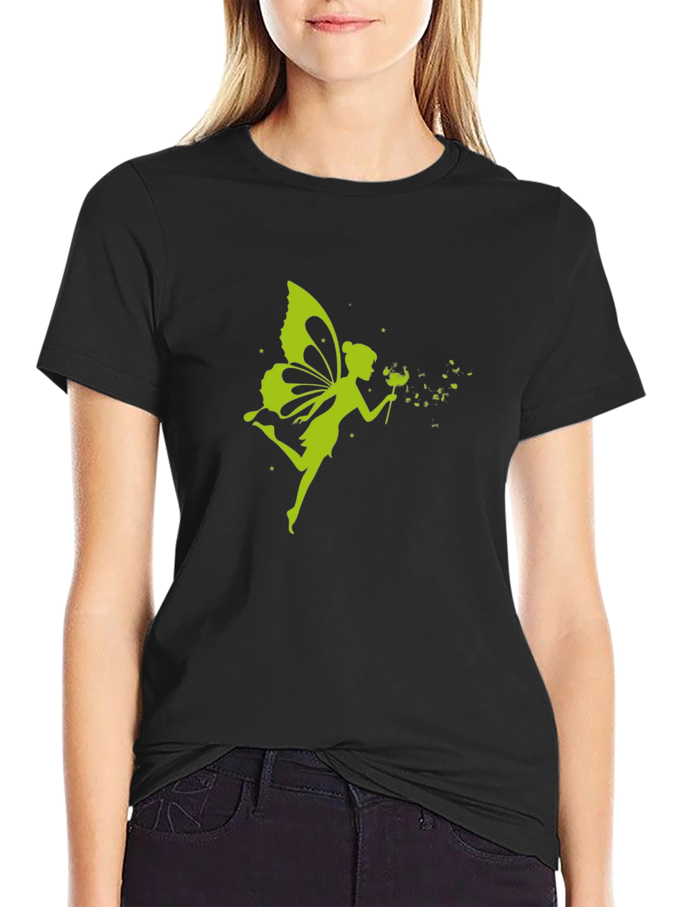 Fairy Graphic Black T-Shirt | Casual Tee