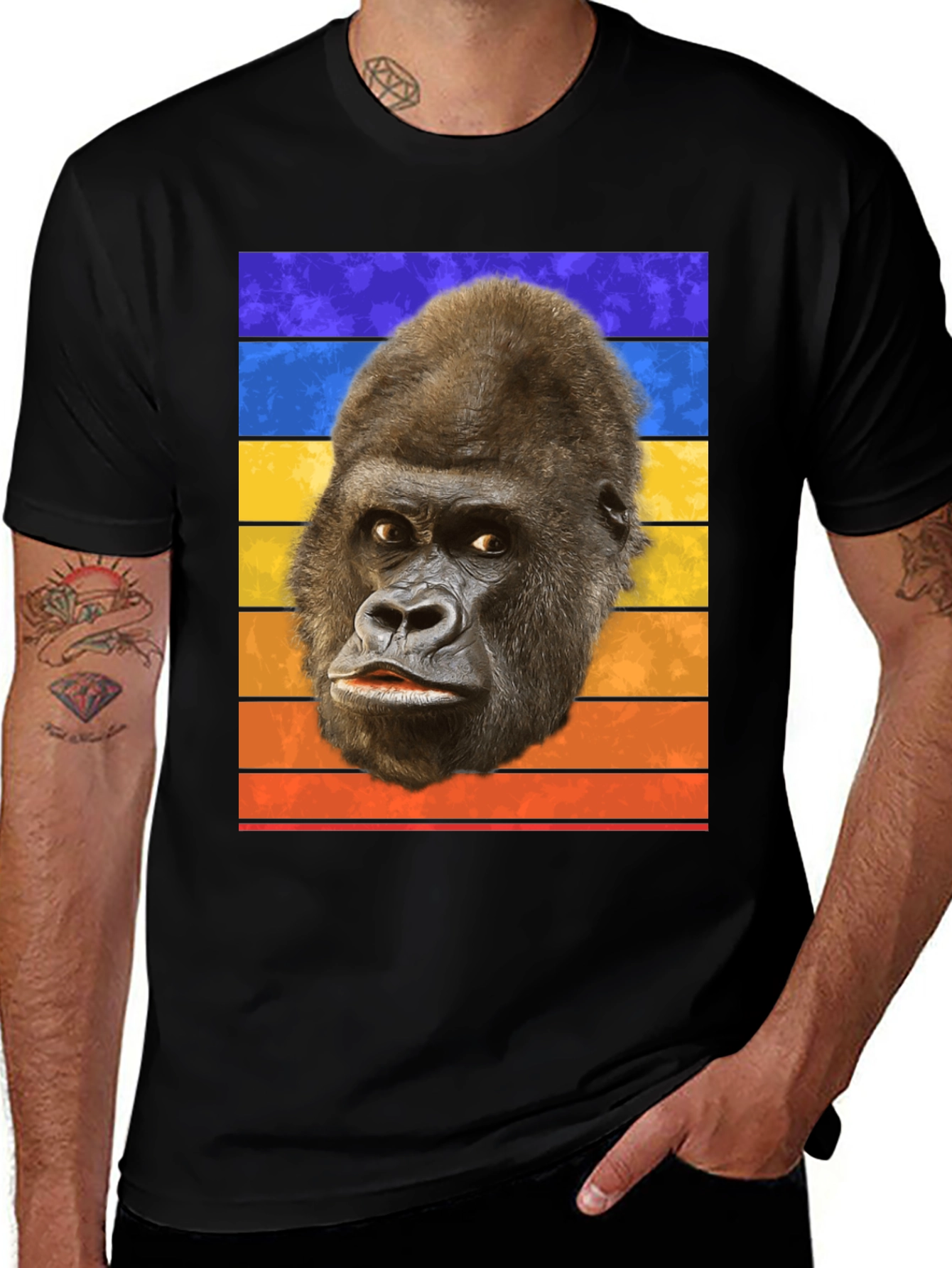 Retro Gorilla Head T-Shirt - Bold Graphic Tee