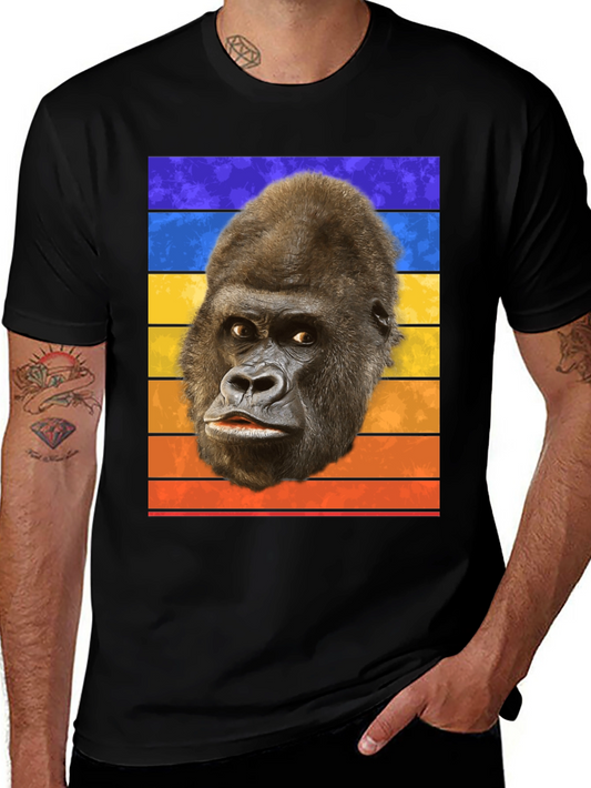 Retro Gorilla Head T-Shirt - Bold Graphic Tee