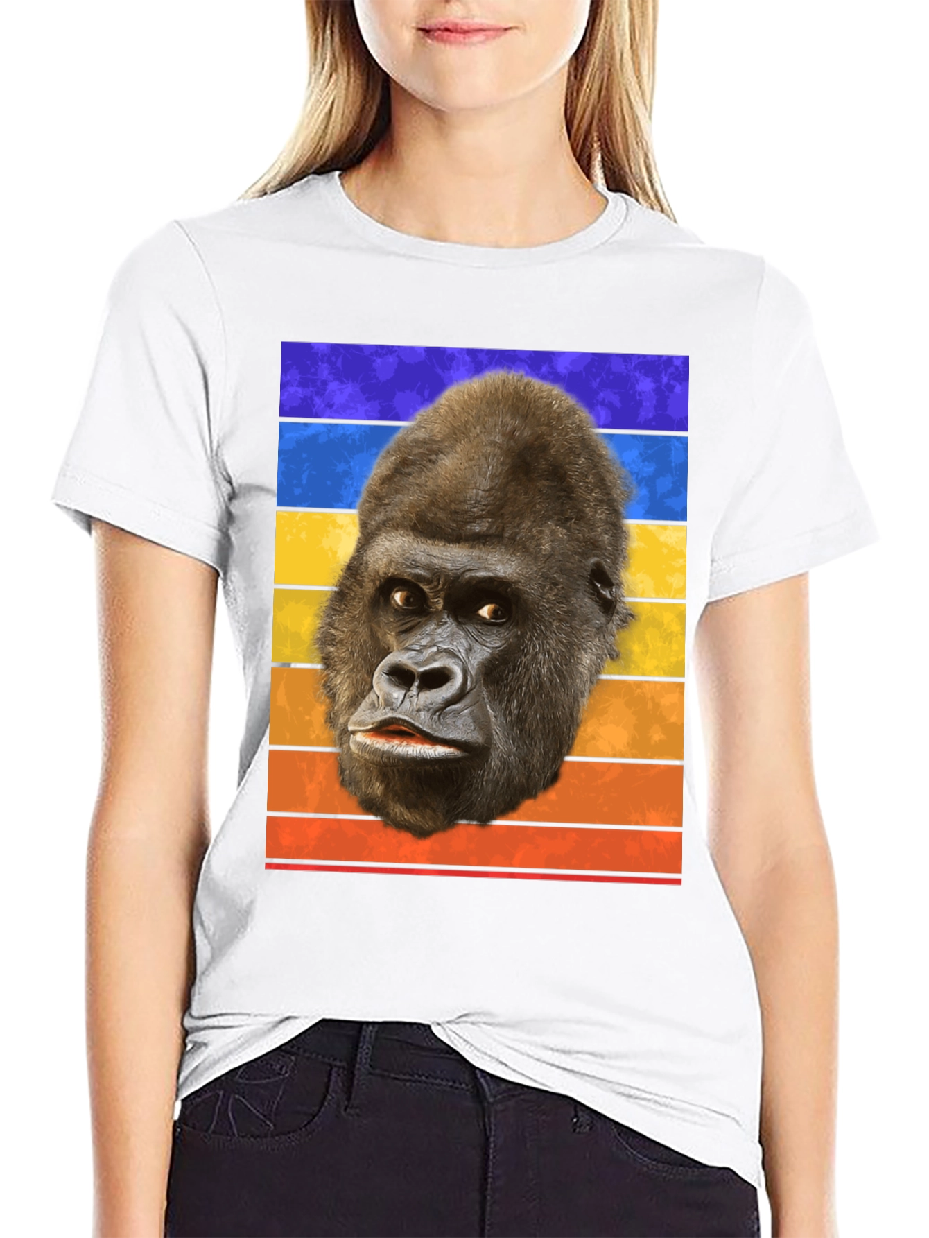 Retro Gorilla Head T-Shirt - Bold Graphic Tee