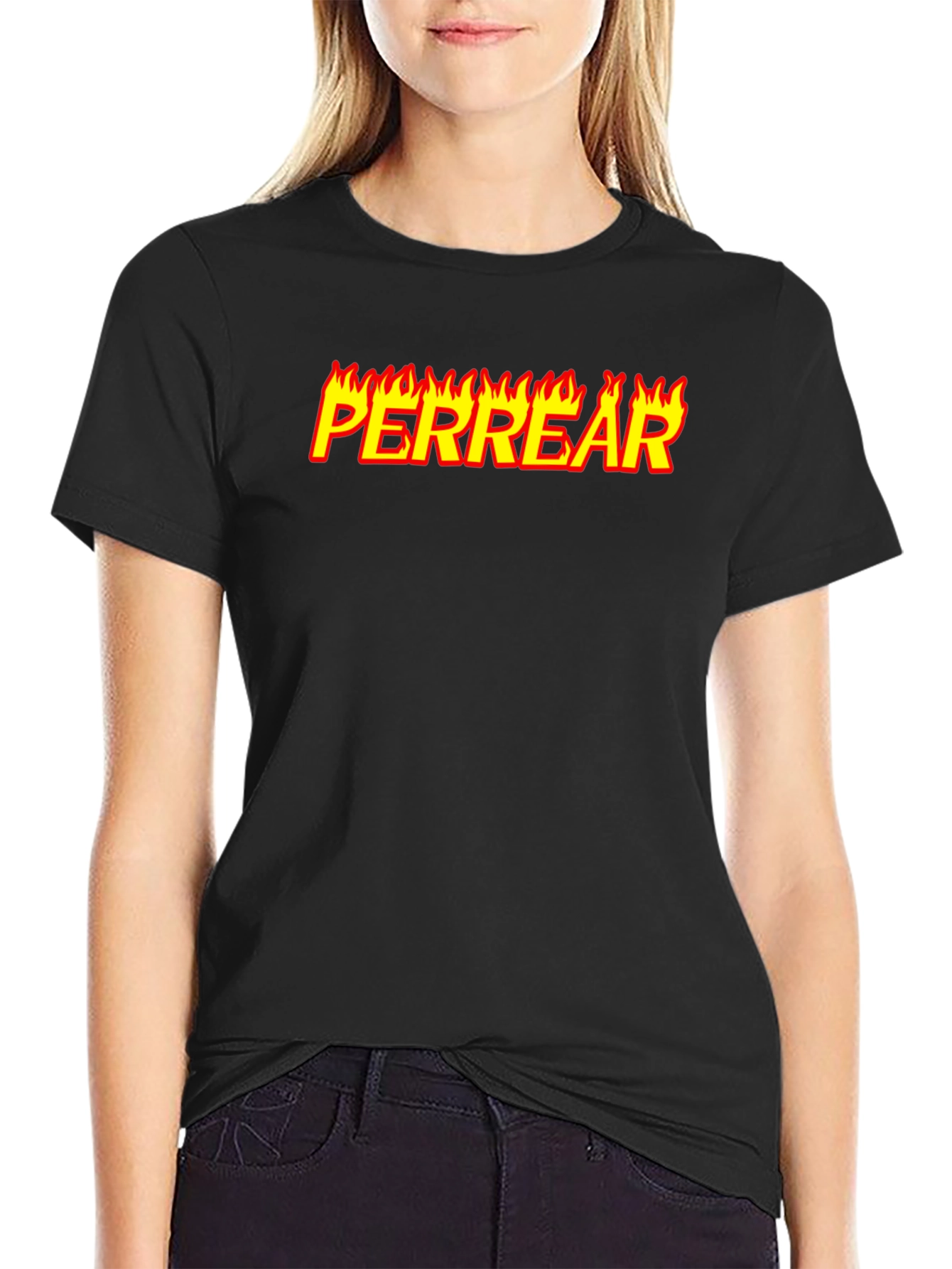 Perrear Flame Graphic T-Shirt - Black