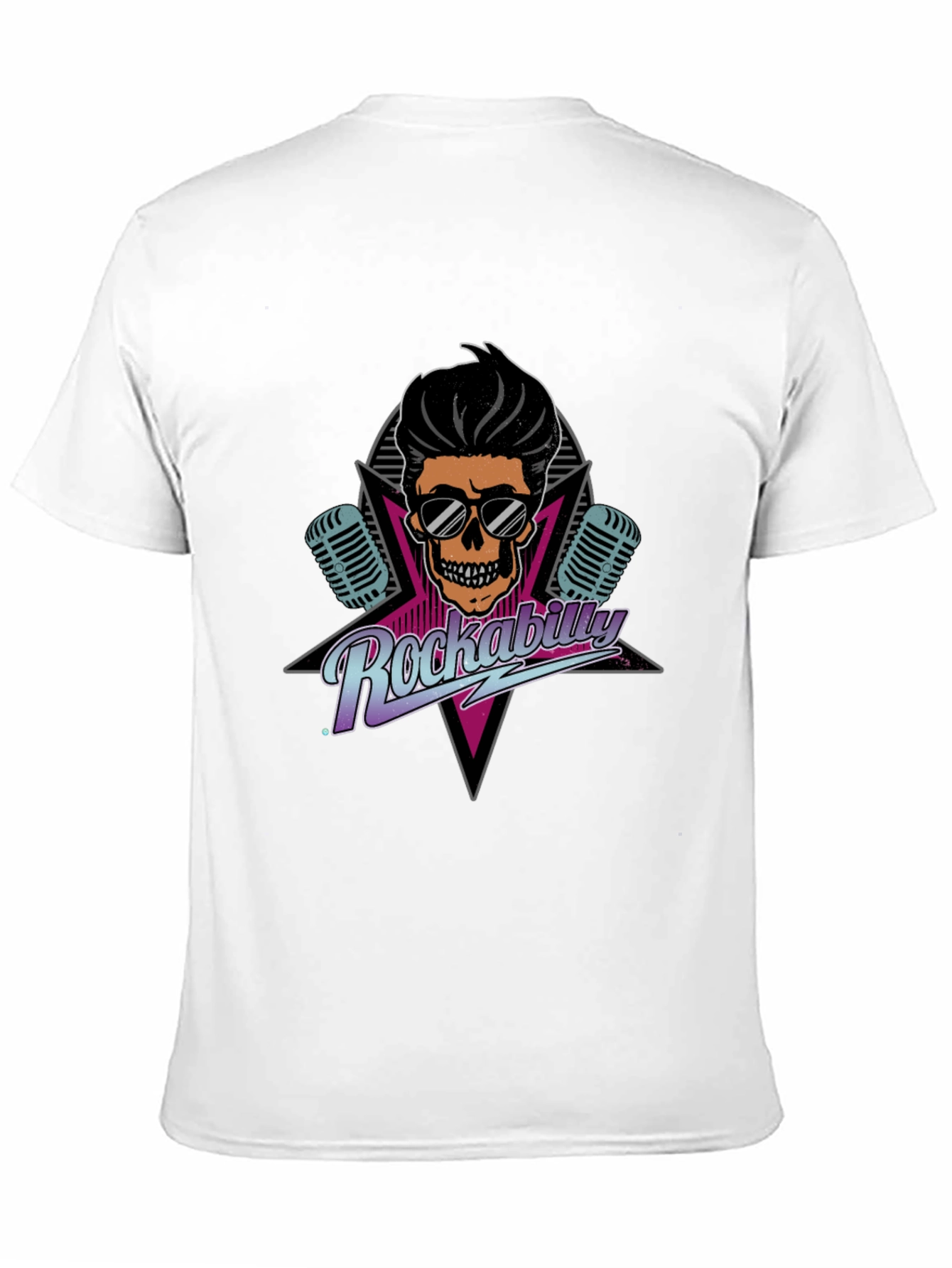 Rockabilly Skull Graphic Tee - Retro Cool