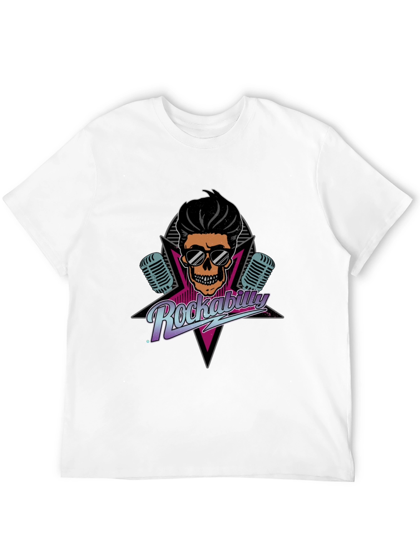Rockabilly Skull Graphic Tee - Retro Cool