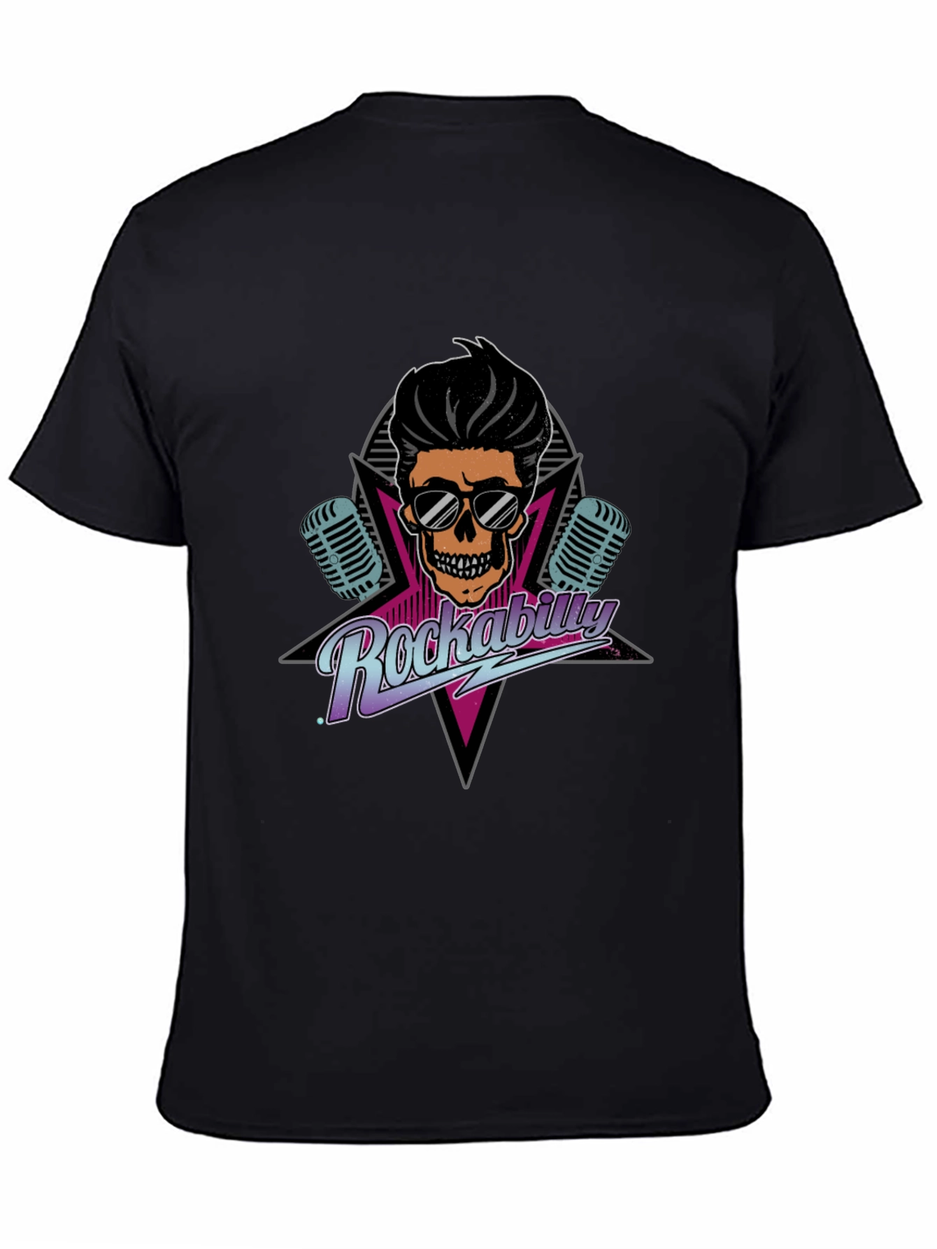 Rockabilly Skull Graphic Tee - Retro Cool