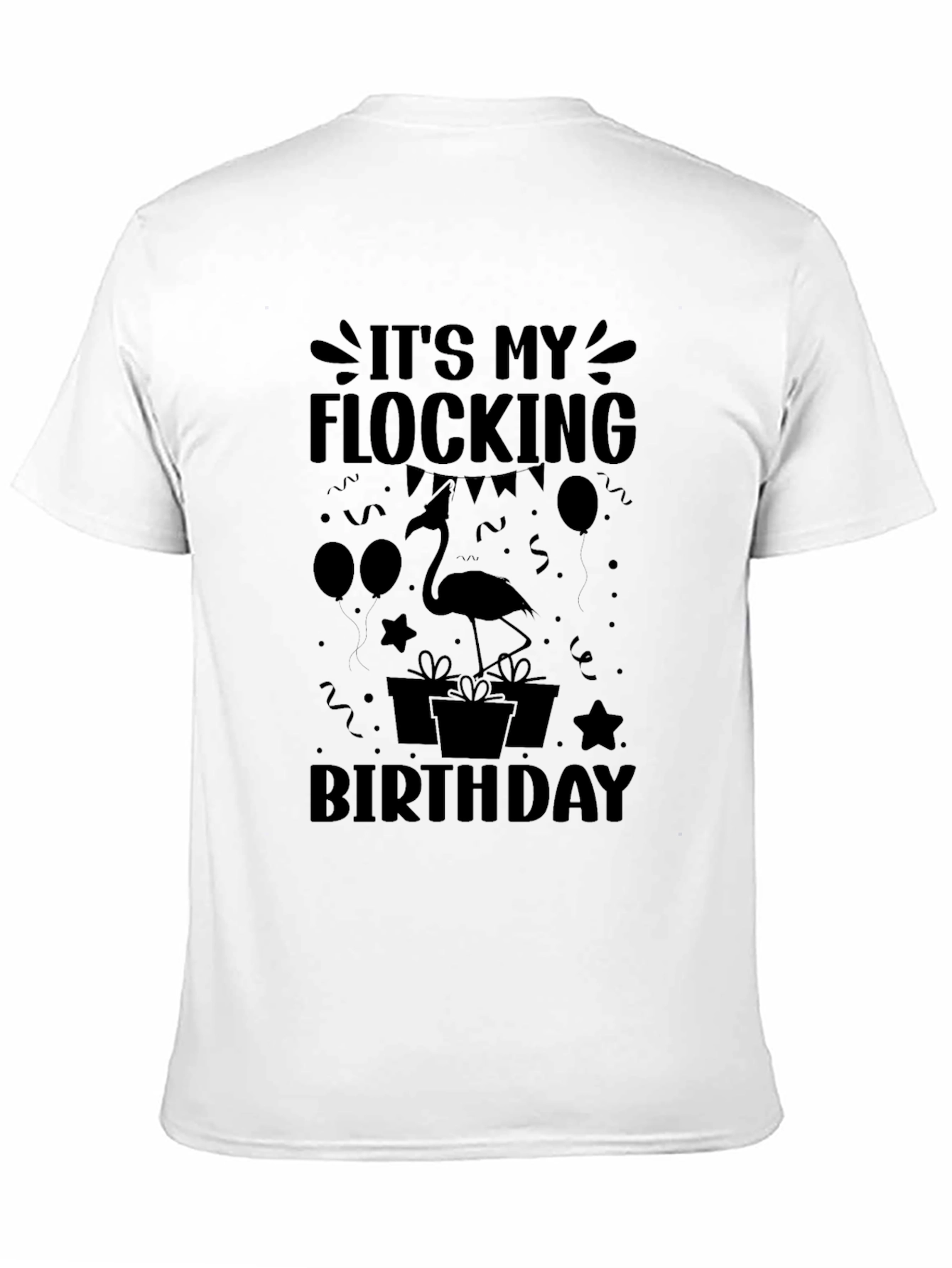 Flocking Birthday Black T-Shirt