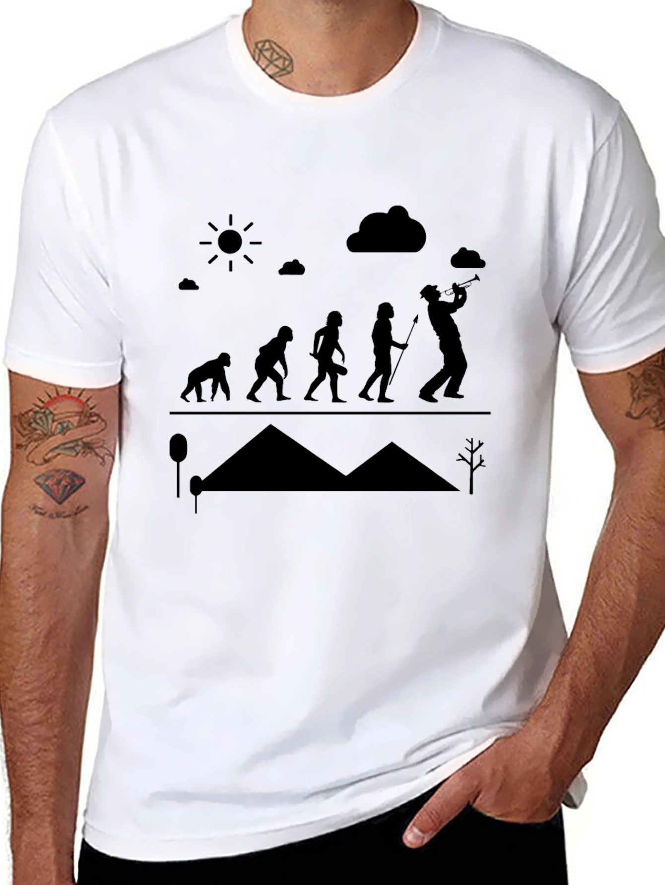 Evolution of Music Black T-Shirt