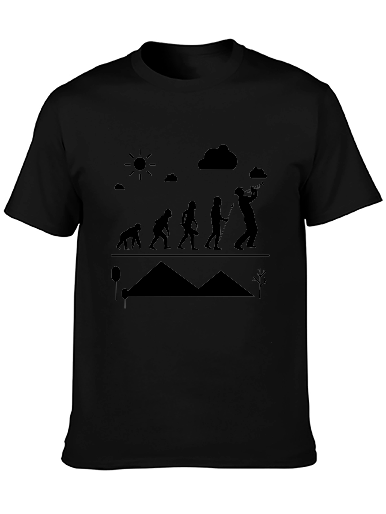 Evolution of Music Black T-Shirt