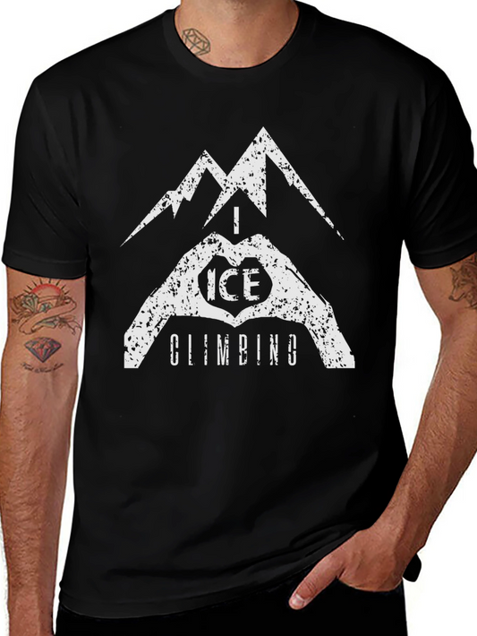 I Love Ice Climbing T-Shirt - Mountain Graphic Tee