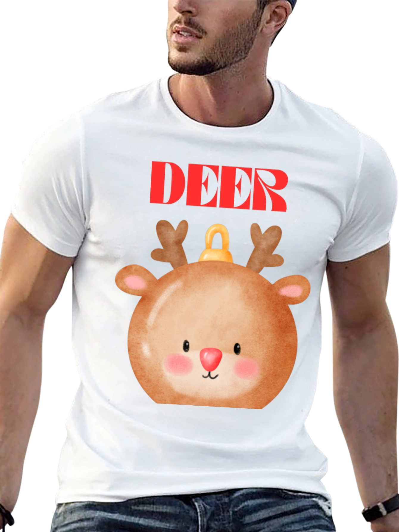 Cute Deer Ornament T-Shirt - Holiday Festive Style