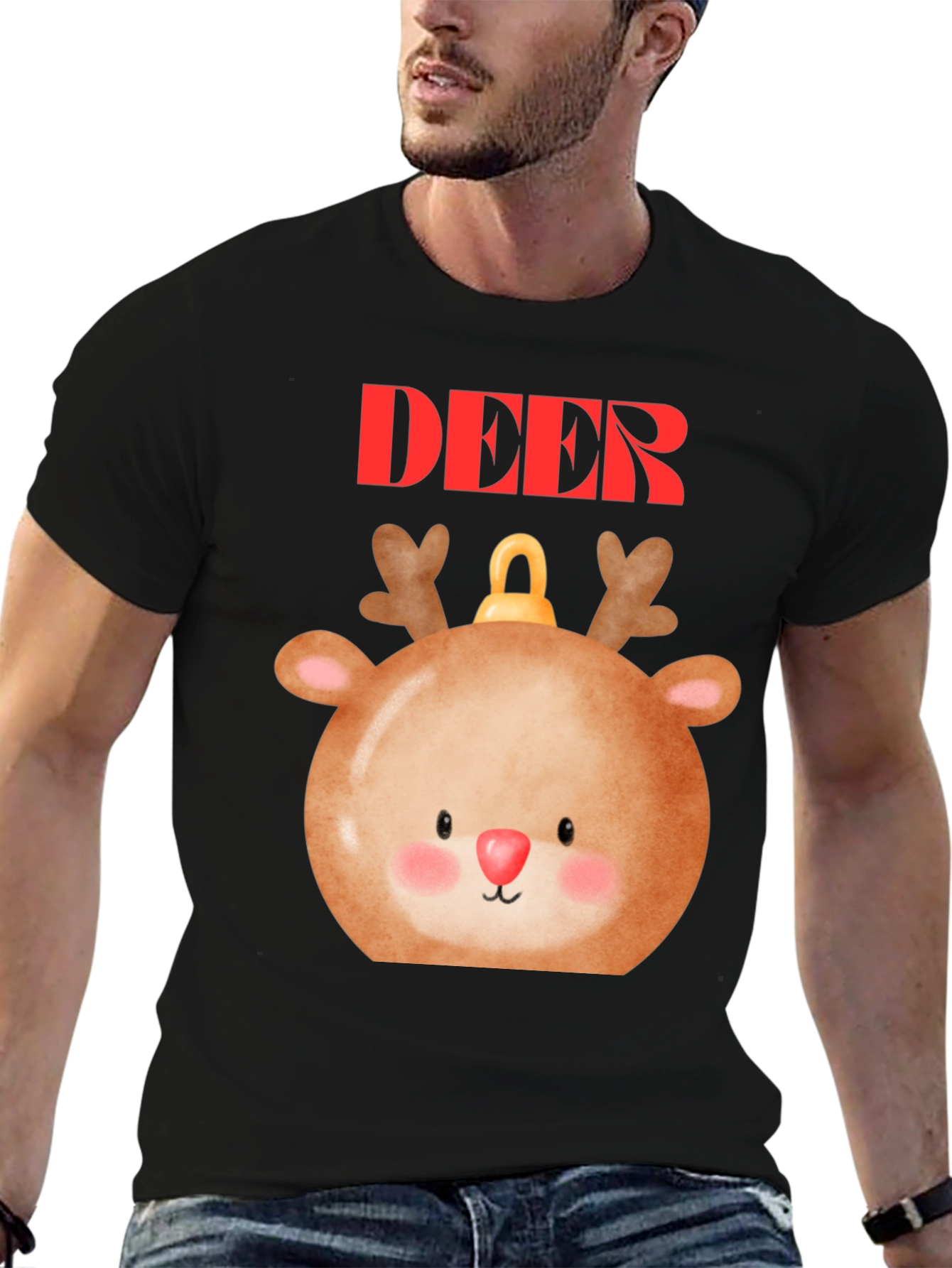 Cute Deer Ornament T-Shirt - Holiday Festive Style