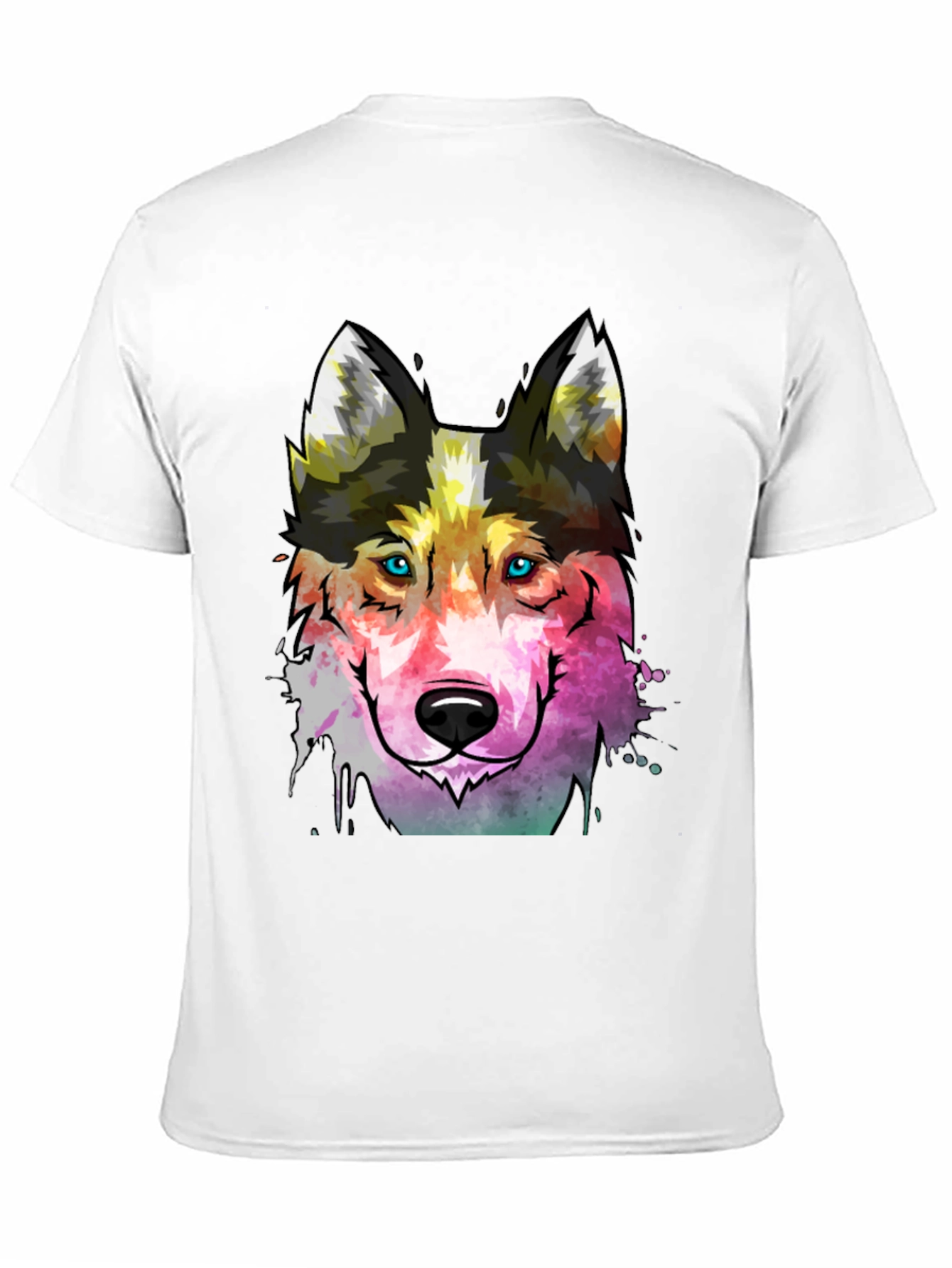 Abstract Wolf Graphic Tee - Mens Black T-Shirt