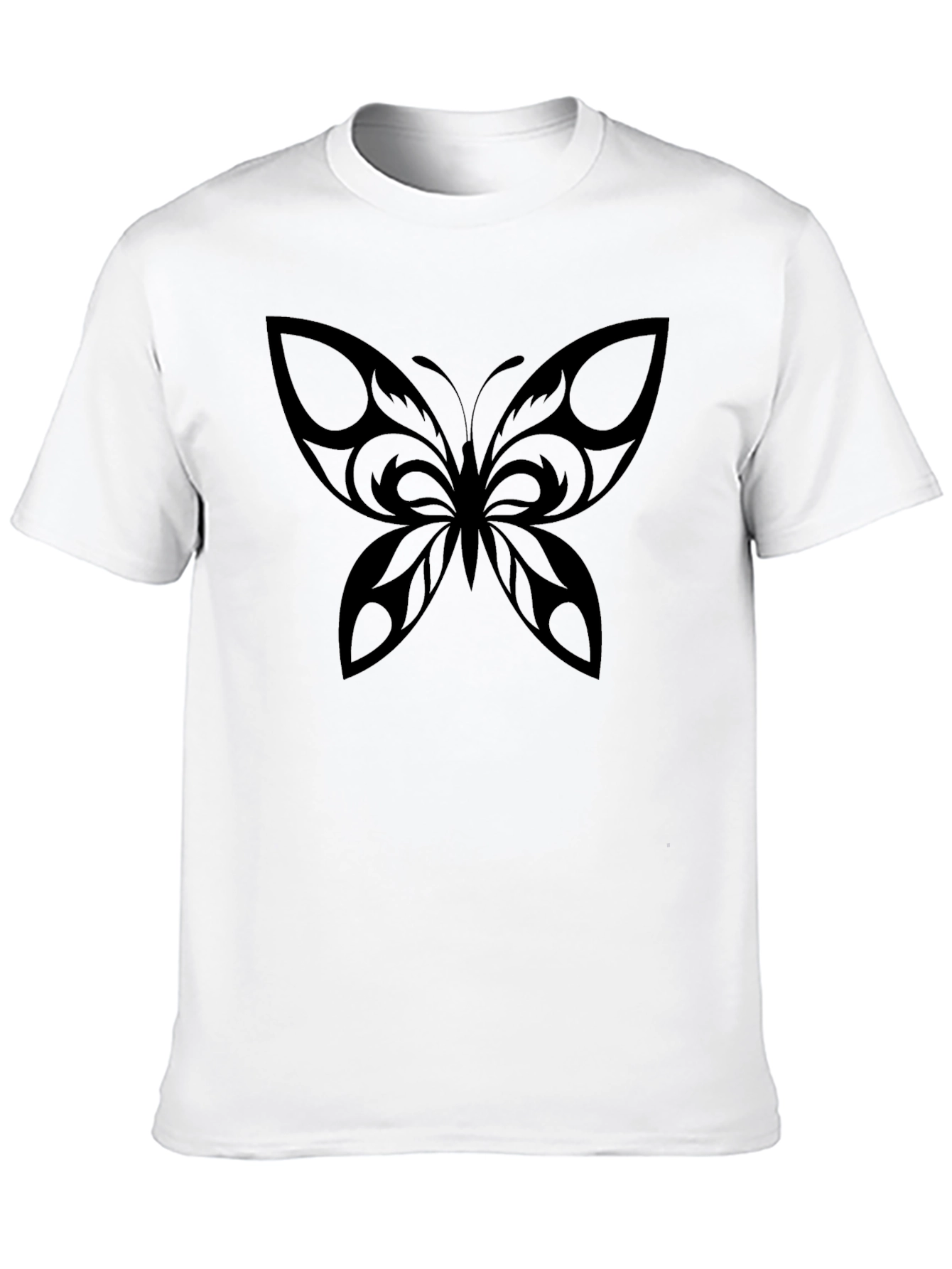 Mens Black Butterfly Graphic T-Shirt