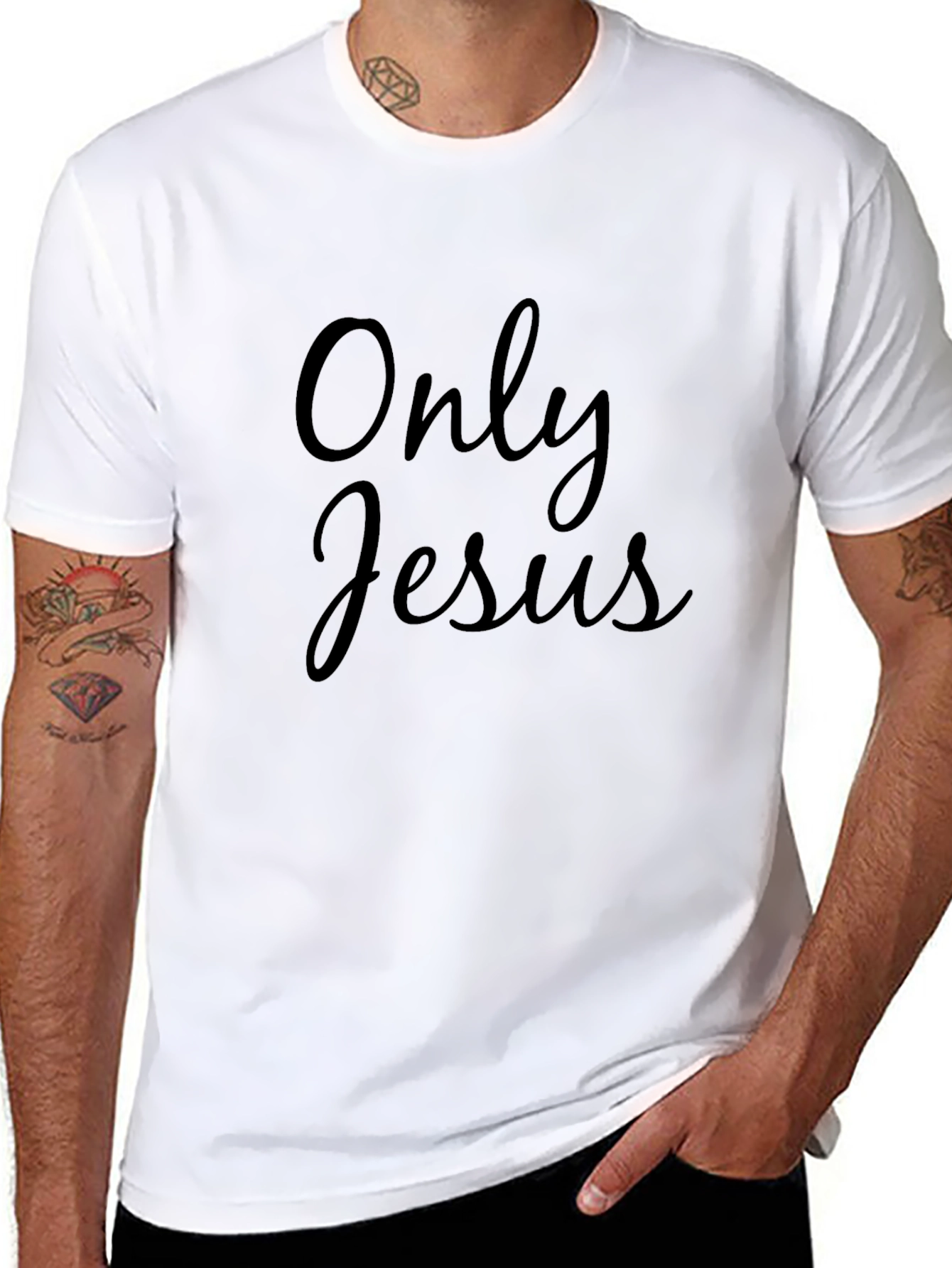 Only Jesus Black Tee - Religious Apparel