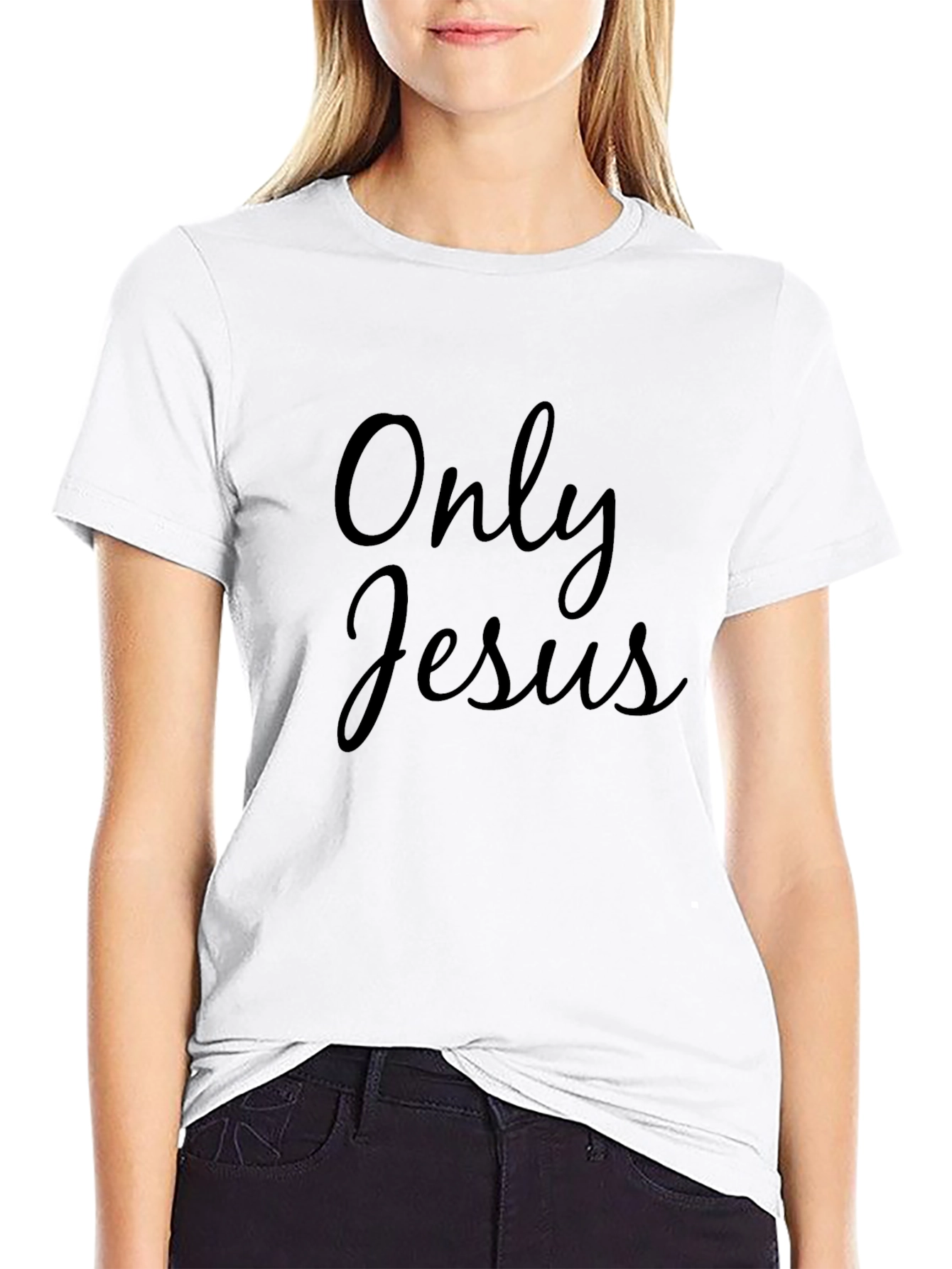 Only Jesus Black Tee - Religious Apparel