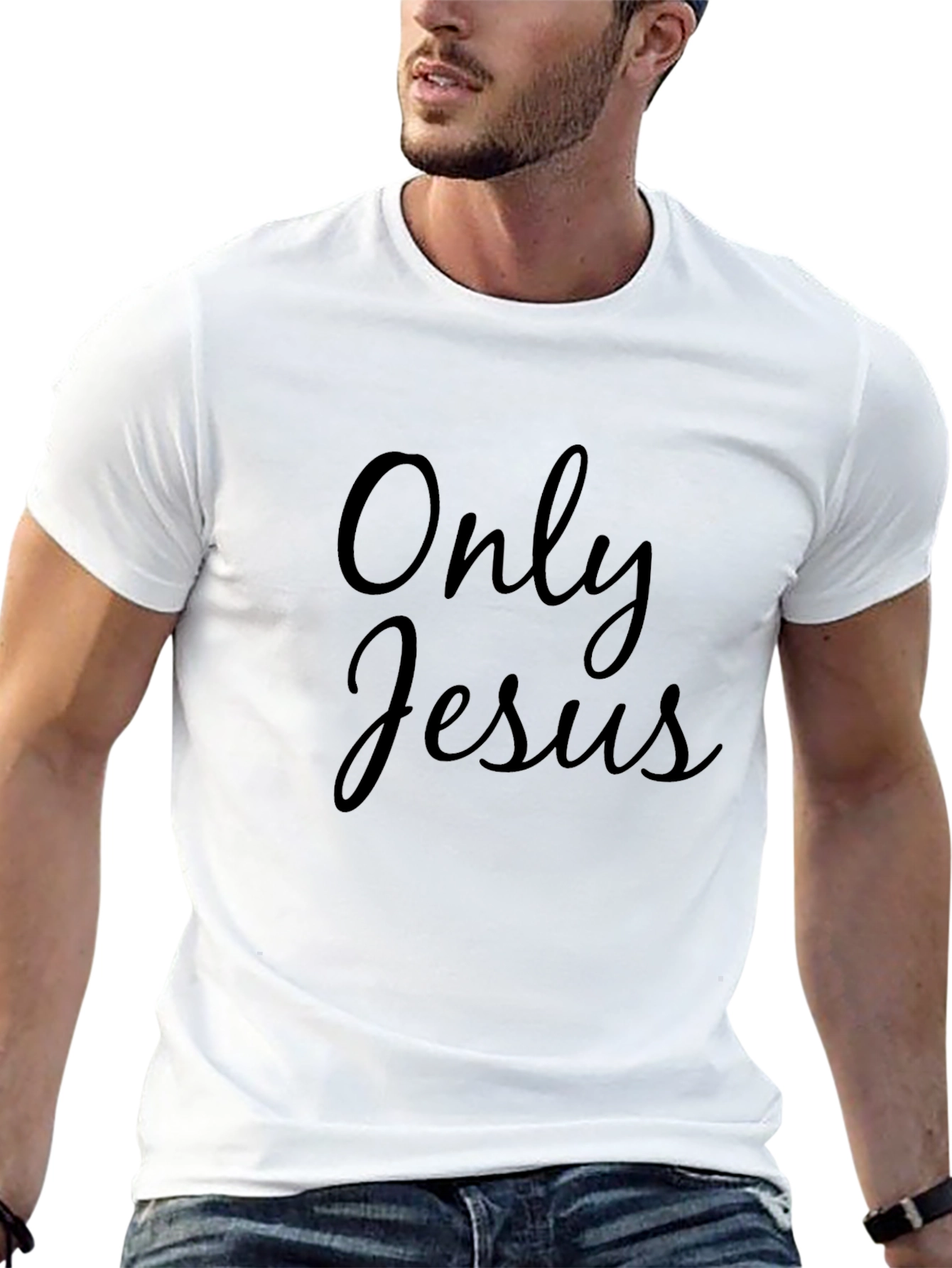 Only Jesus Black Tee - Religious Apparel