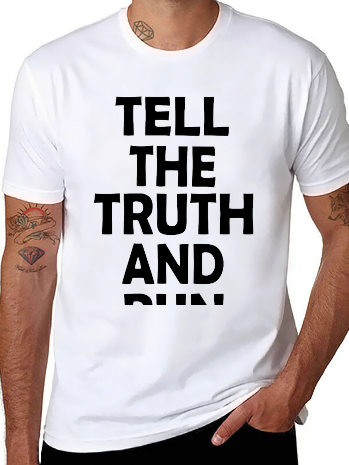 Tell the Truth and Run Graphic Tee - Black