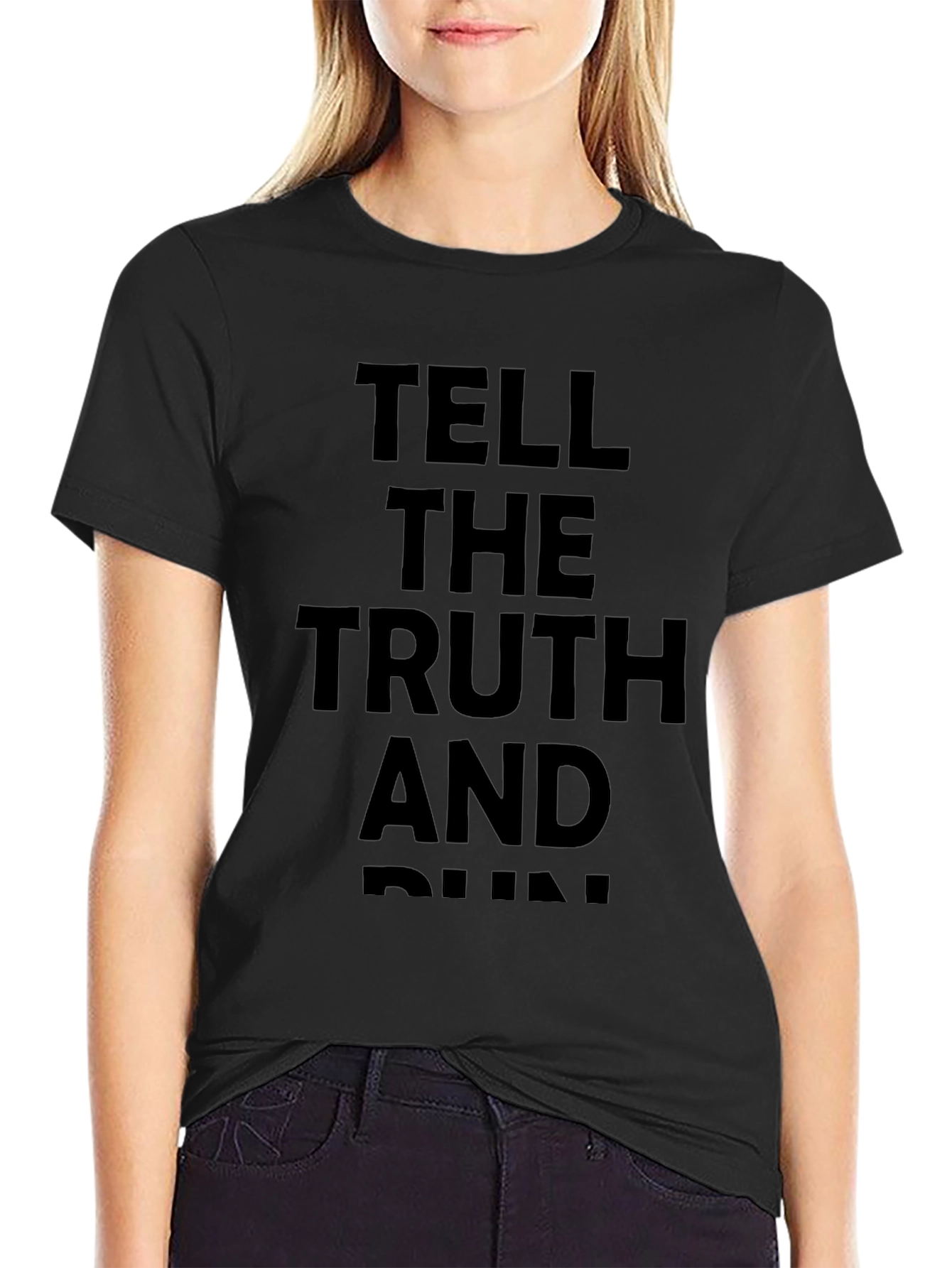Tell the Truth and Run Graphic Tee - Black