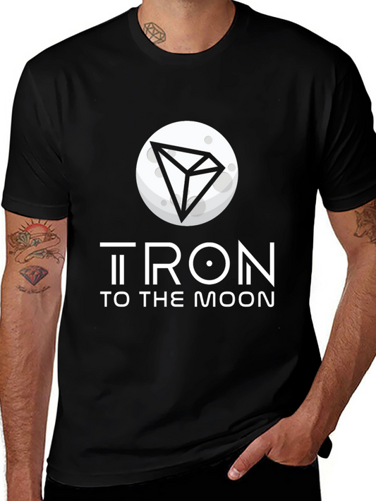 Tron to the Moon Black T-Shirt Crypto Graphic Tee