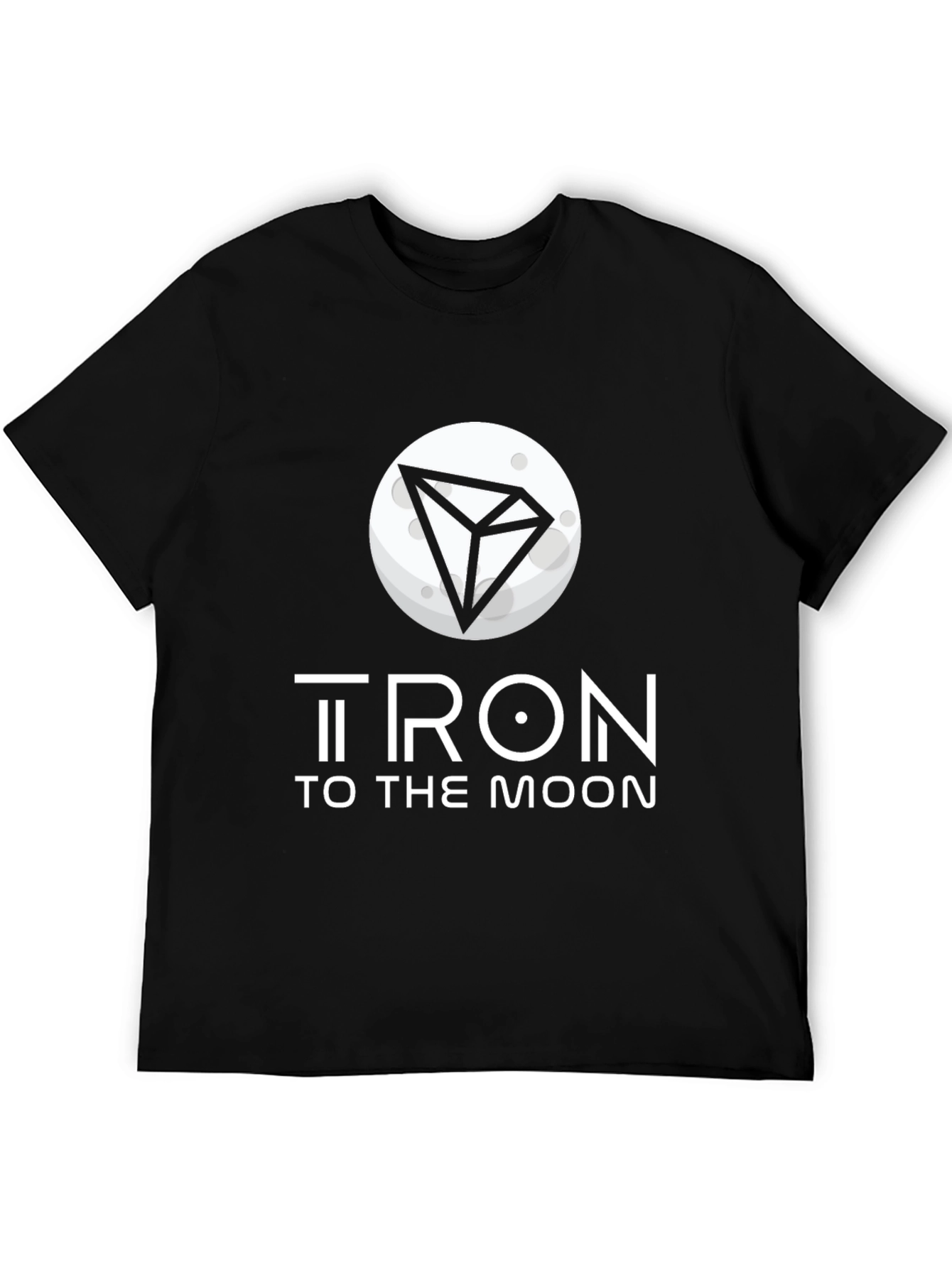 Tron to the Moon Black T-Shirt Crypto Graphic Tee
