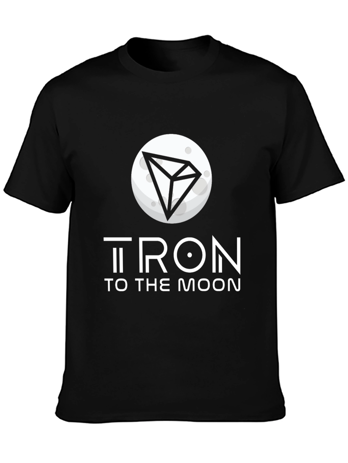 Tron to the Moon Black T-Shirt Crypto Graphic Tee