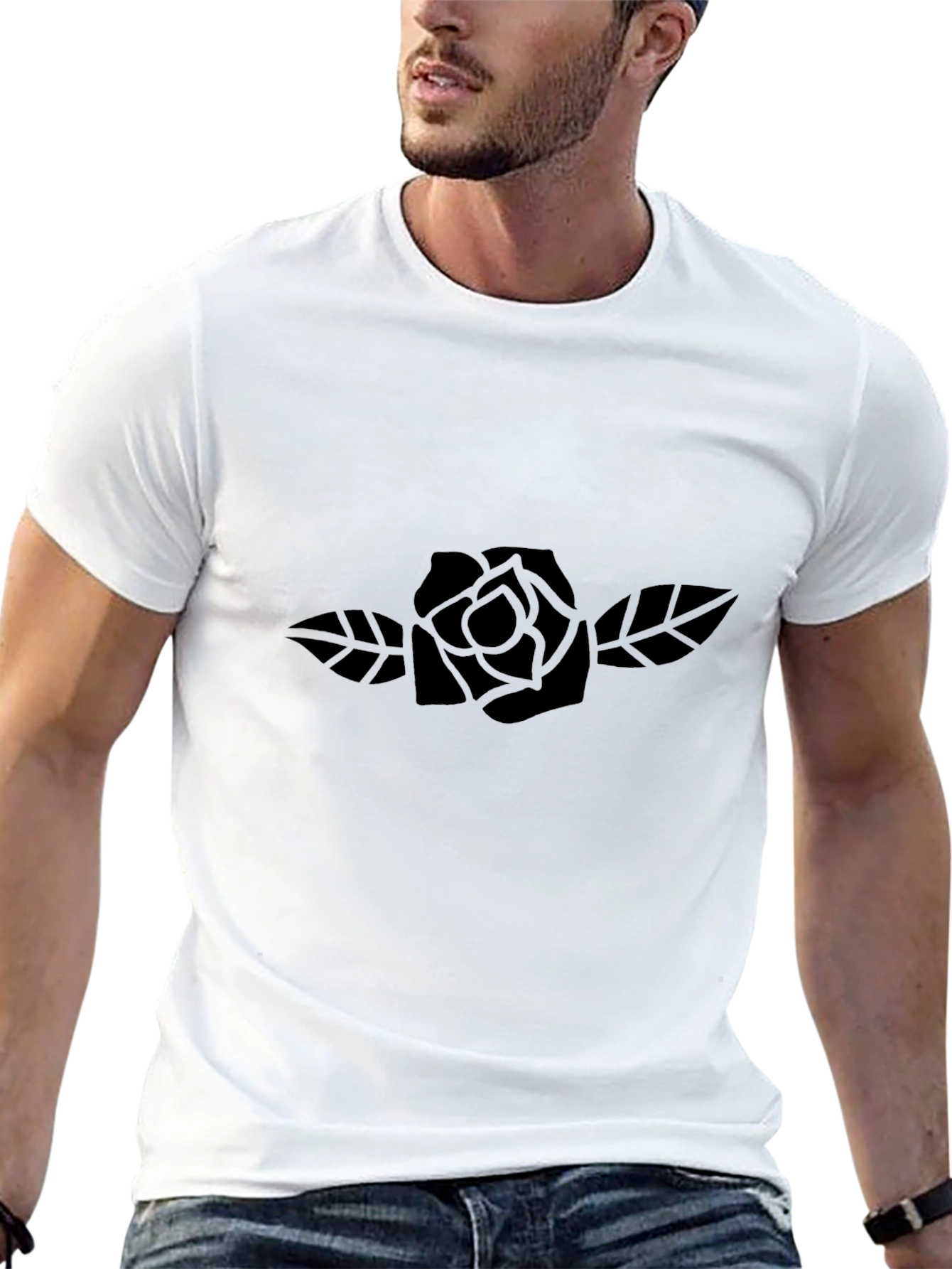 Black Rose Graphic T-Shirt - Stylish Menswear