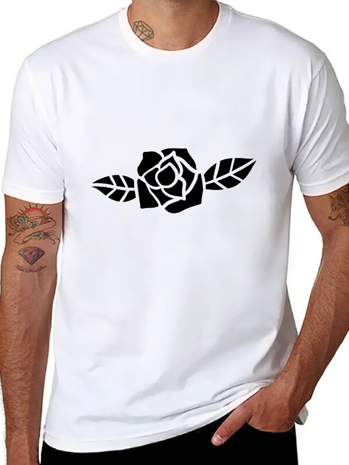 Black Rose Graphic T-Shirt - Stylish Menswear