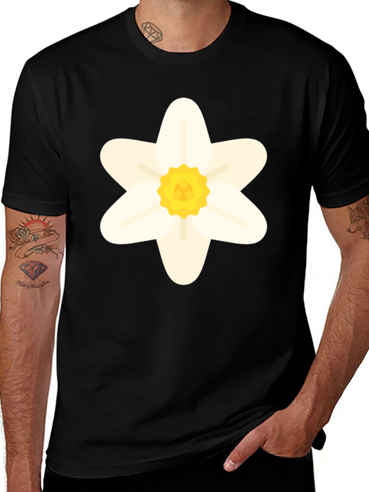 Daffodil Flower Graphic T-Shirt - Black