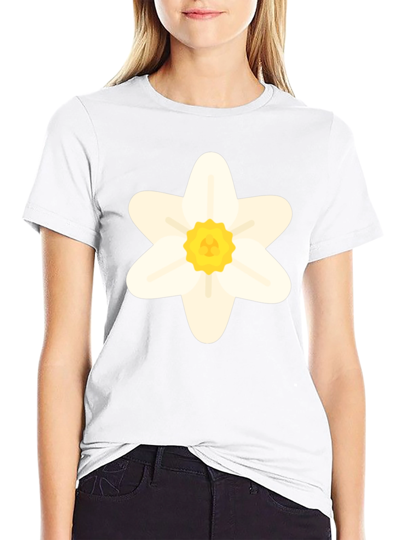 Daffodil Flower Graphic T-Shirt - Black
