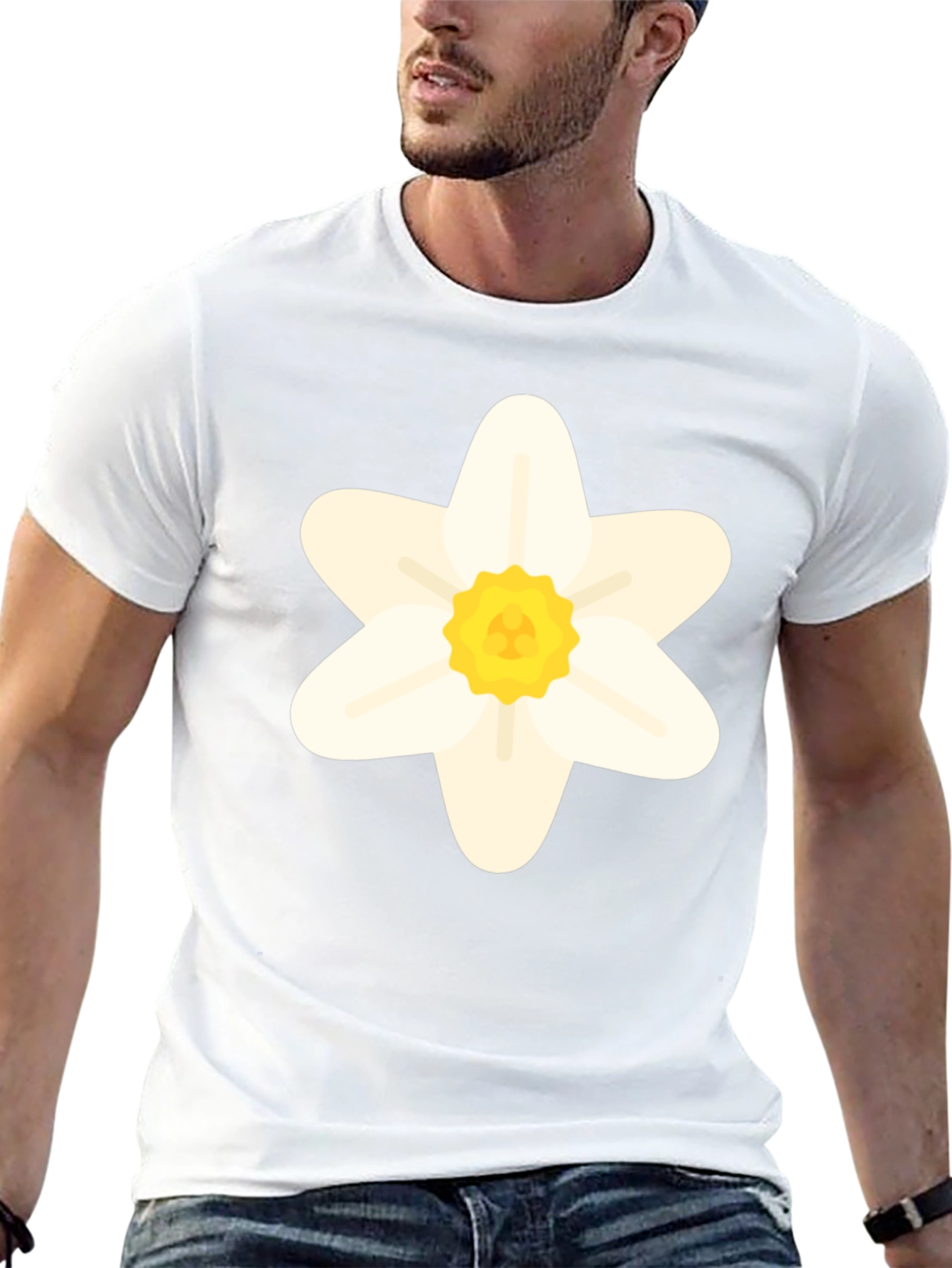 Daffodil Flower Graphic T-Shirt - Black