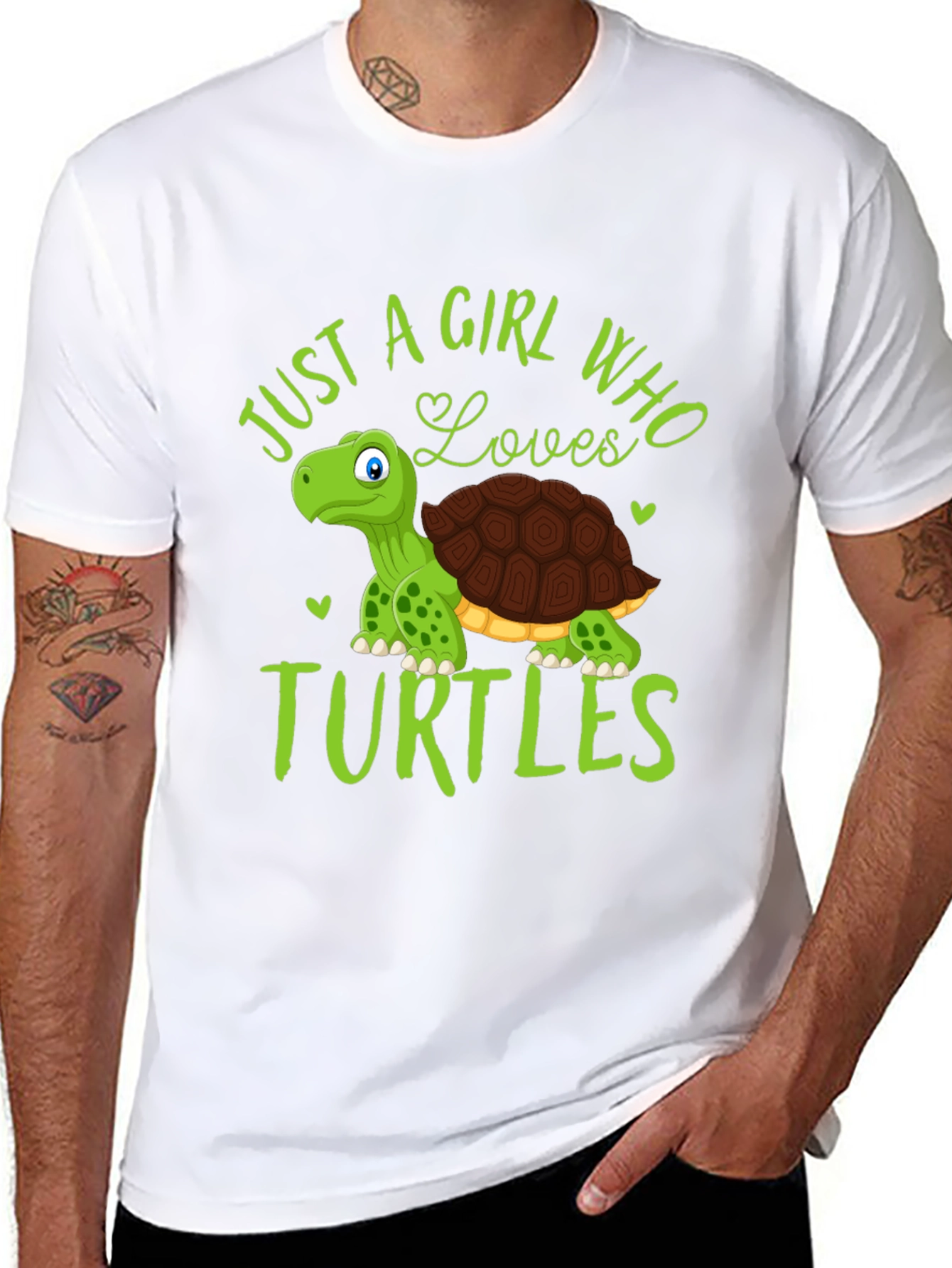Girl Loves Turtles T-Shirt - Cute Cartoon Graphic