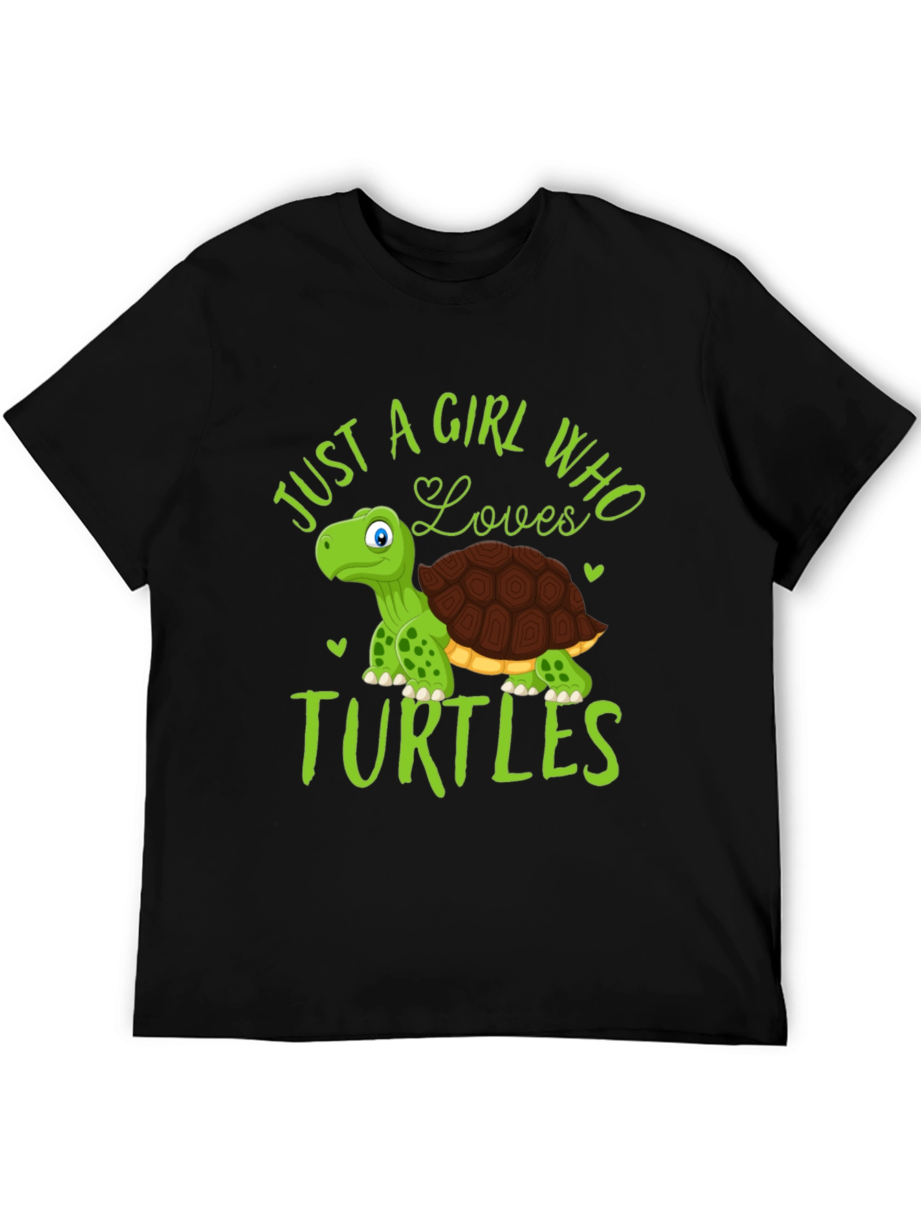 Girl Loves Turtles T-Shirt - Cute Cartoon Graphic