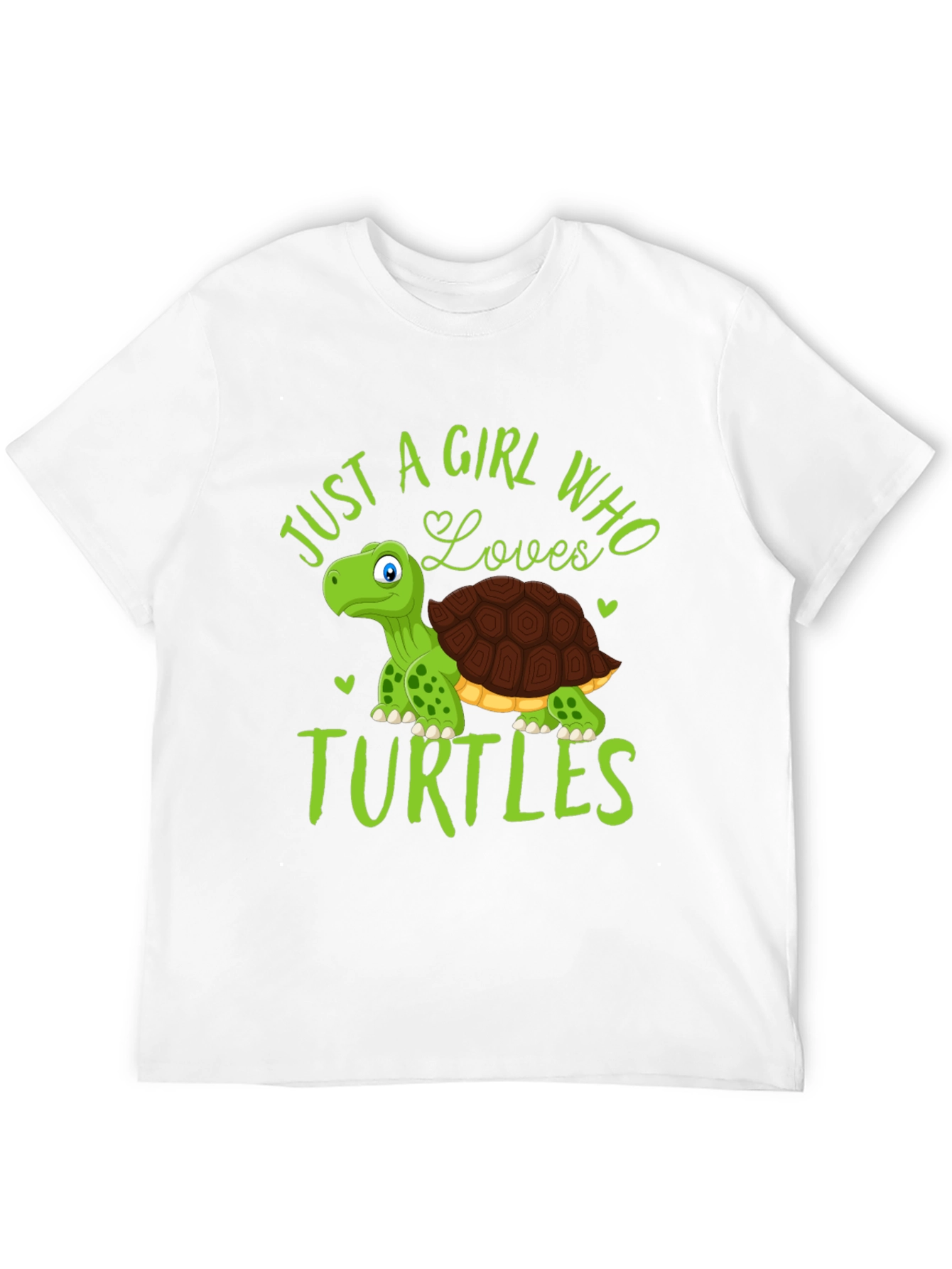 Girl Loves Turtles T-Shirt - Cute Cartoon Graphic