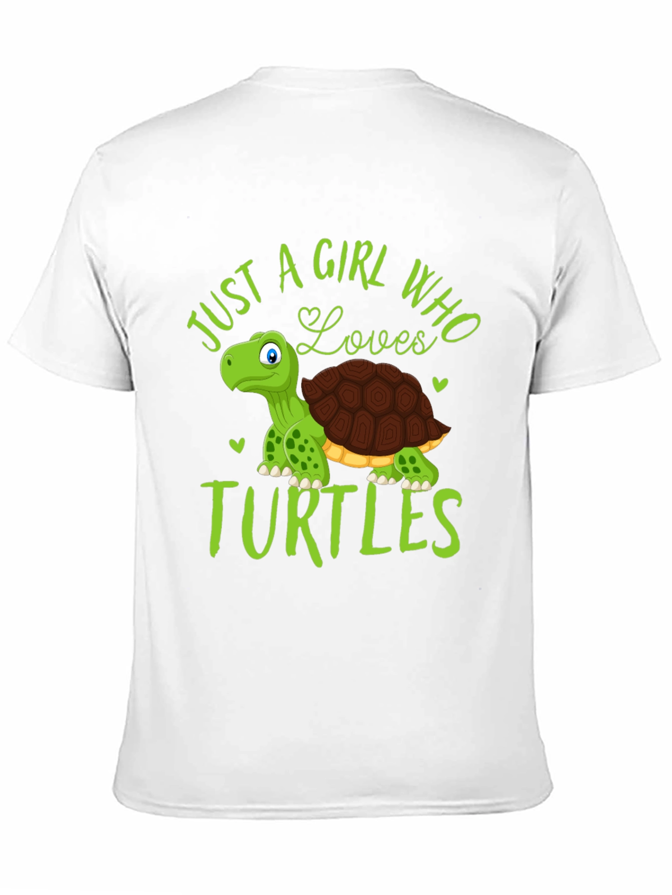 Girl Loves Turtles T-Shirt - Cute Cartoon Graphic