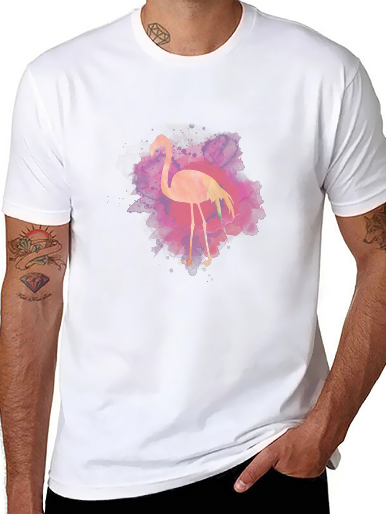 Flamingo Graphic Tee - Mens Black T-Shirt