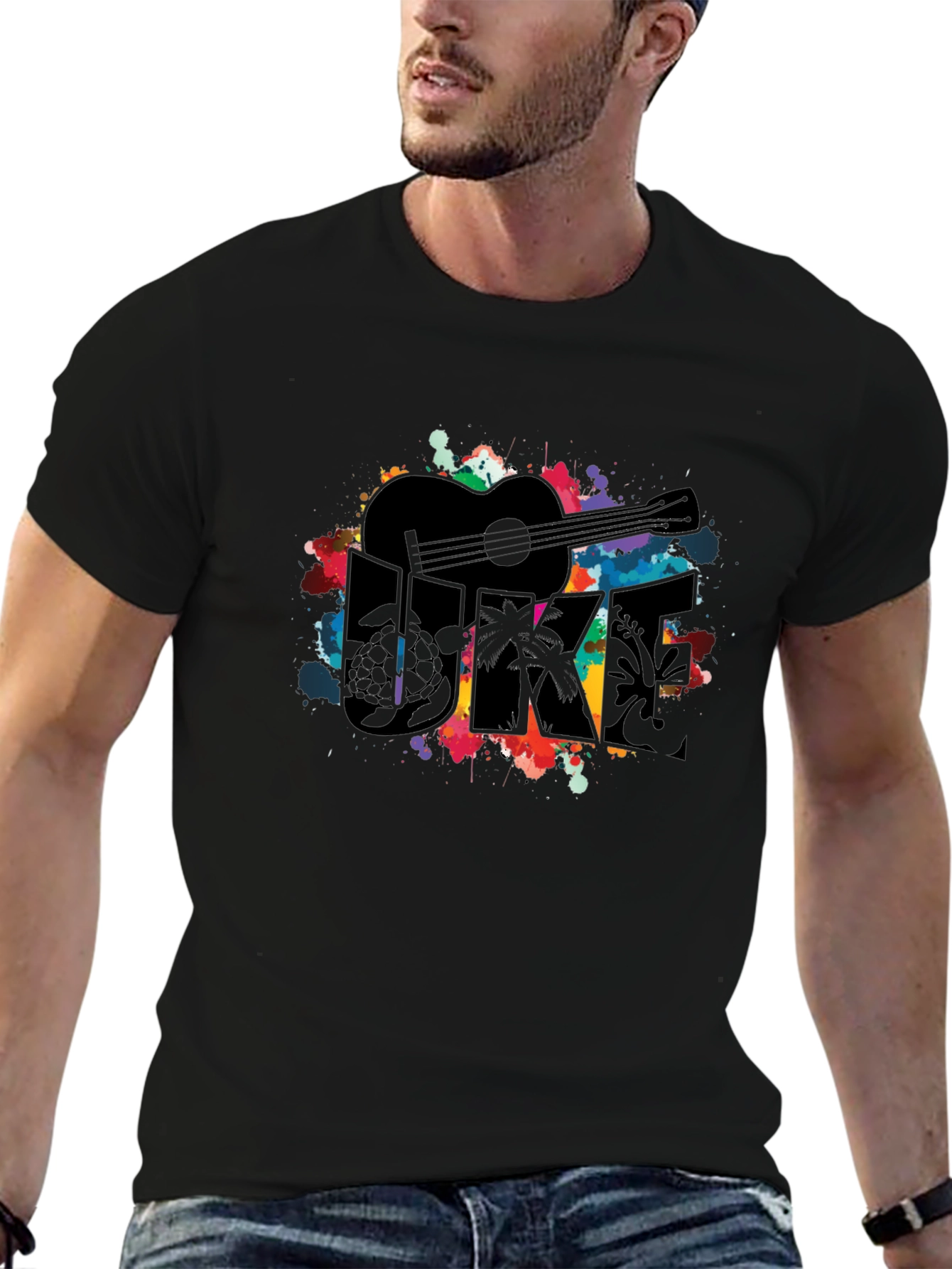 Ukulele Graphic Tee - Vibrant Music Lover Shirt