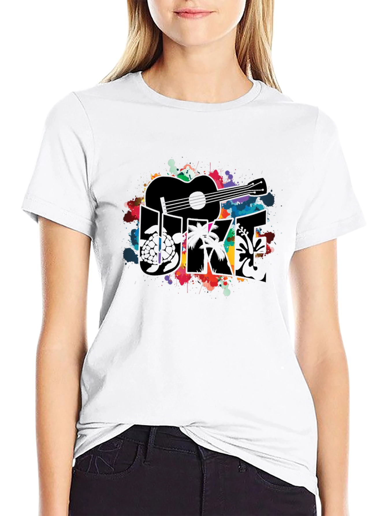 Ukulele Graphic Tee - Vibrant Music Lover Shirt