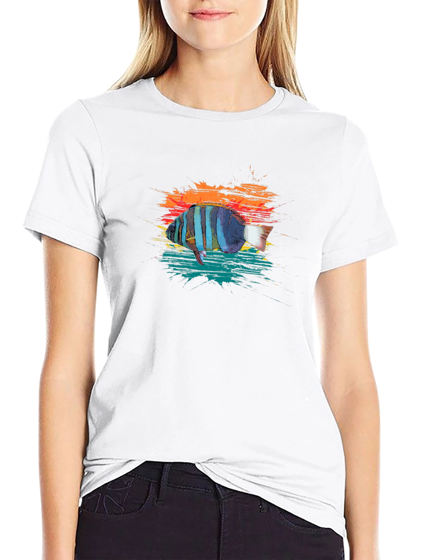 Fish Graphic T-Shirt - Black