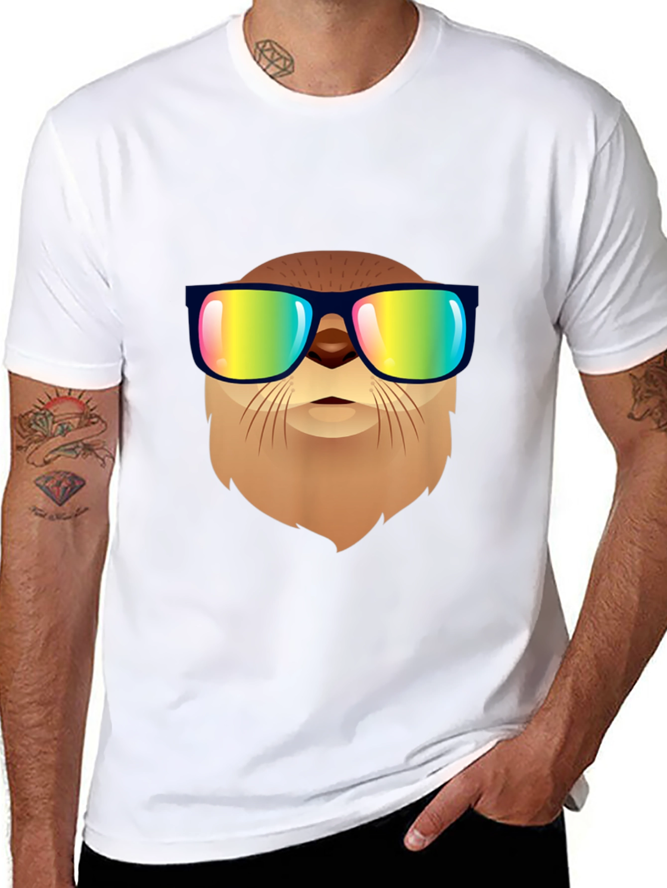 Cool Otter Graphic Tee - Stylish Black T-Shirt