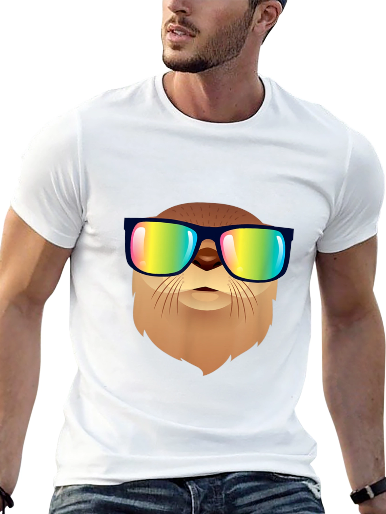 Cool Otter Graphic Tee - Stylish Black T-Shirt