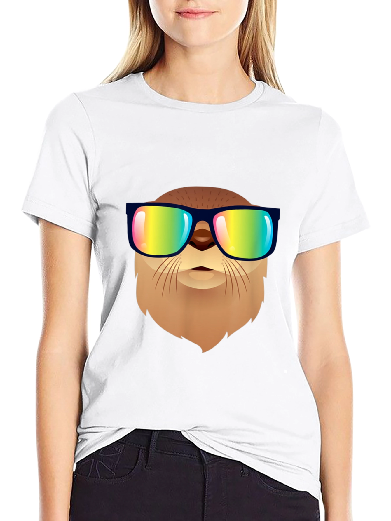 Cool Otter Graphic Tee - Stylish Black T-Shirt
