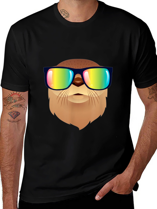 Cool Otter Graphic Tee - Stylish Black T-Shirt