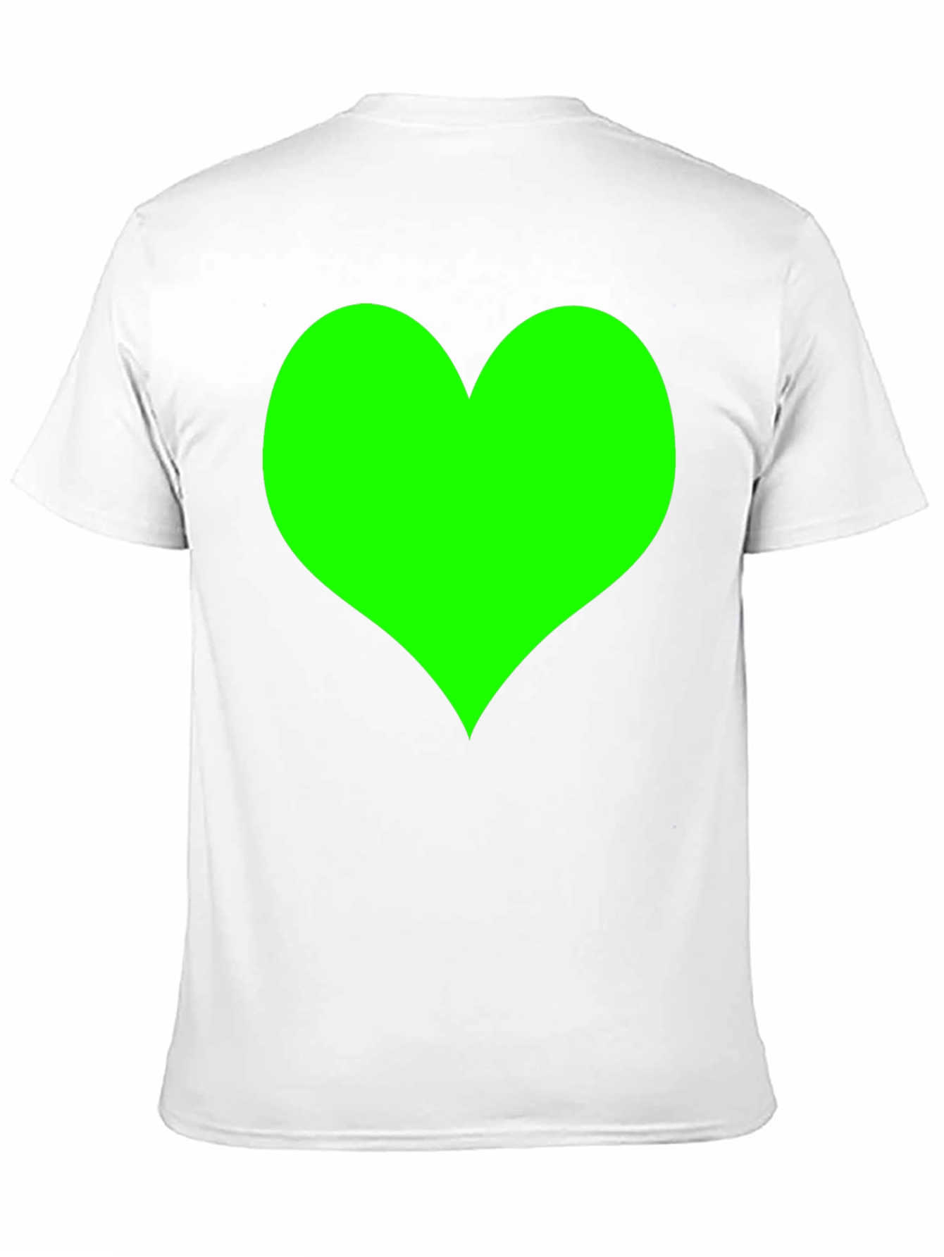 Black T-Shirt with Green Heart Design