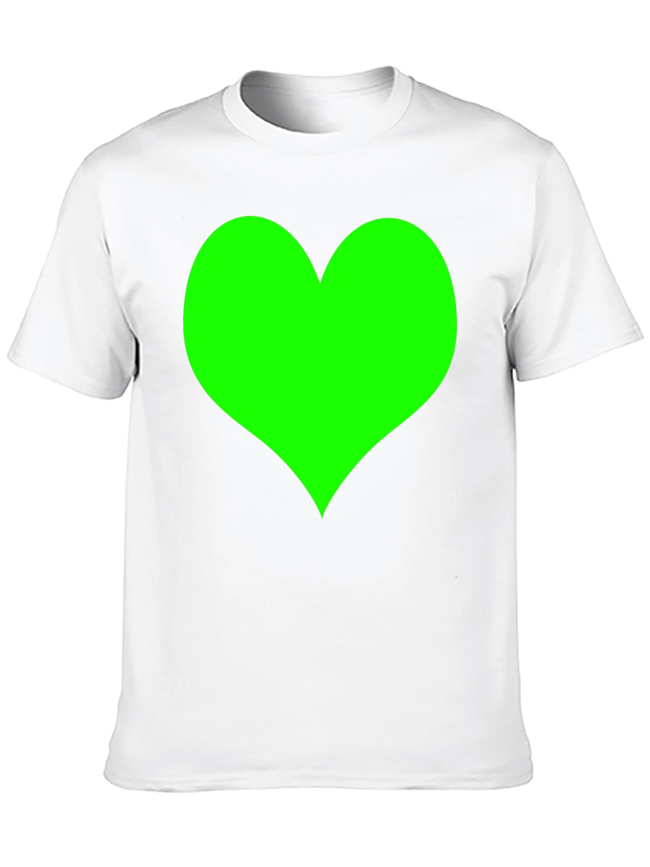 Black T-Shirt with Green Heart Design
