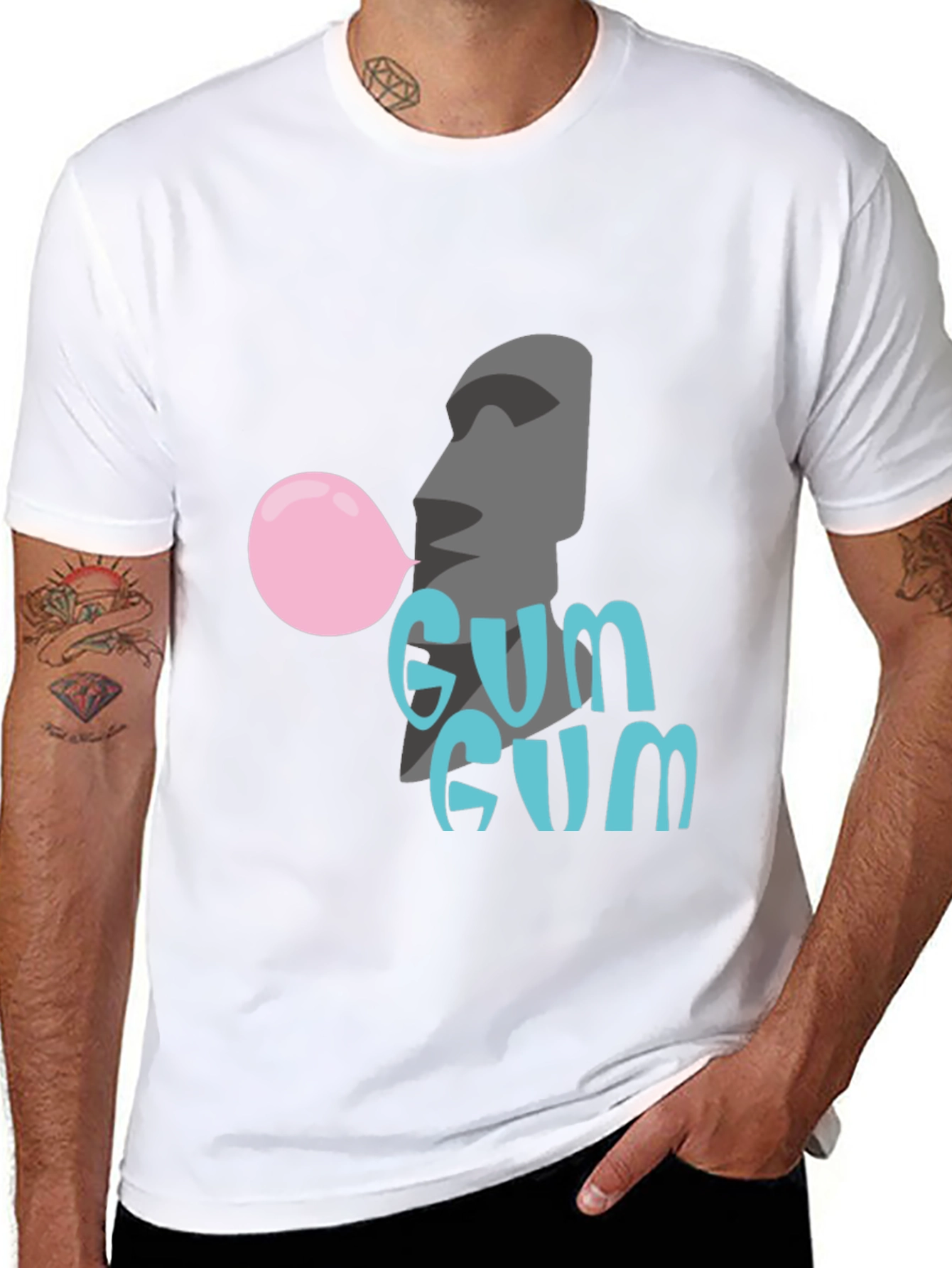 Moai Gum T-Shirt - Bubblegum Fun!