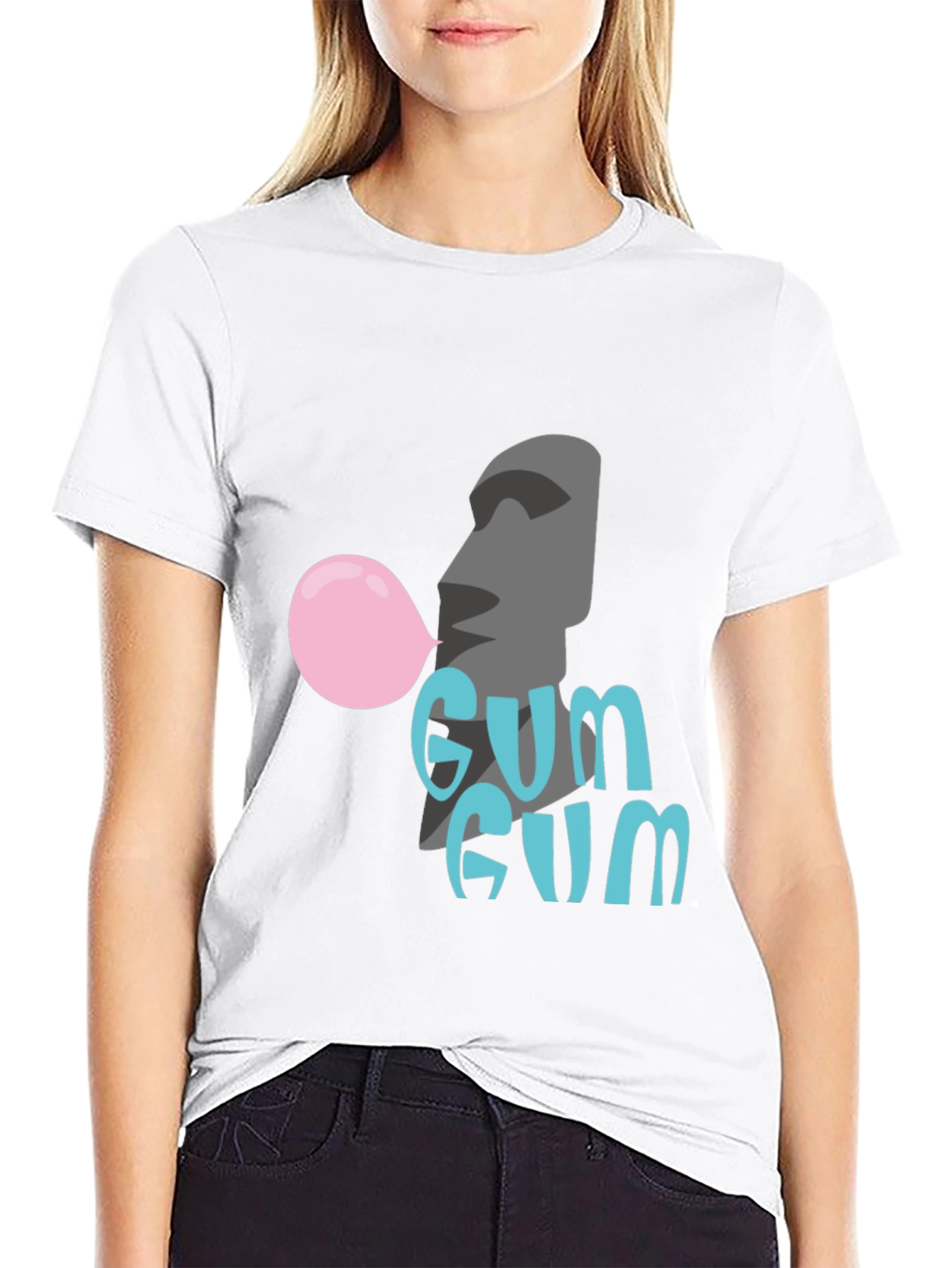 Moai Gum T-Shirt - Bubblegum Fun!