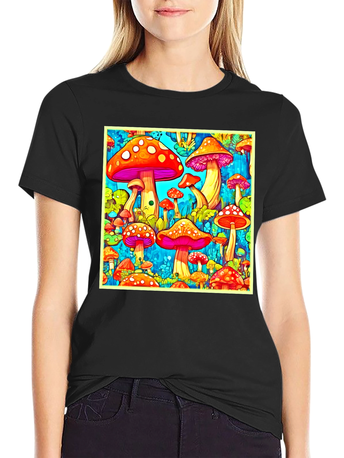 Psychedelic Mushroom Print Tee